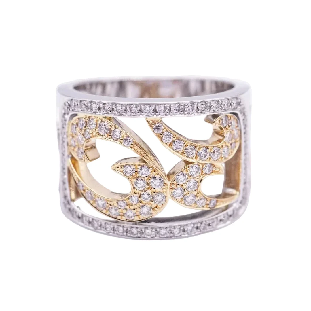 Ring Headband in white gold, rose gold and diamonds.