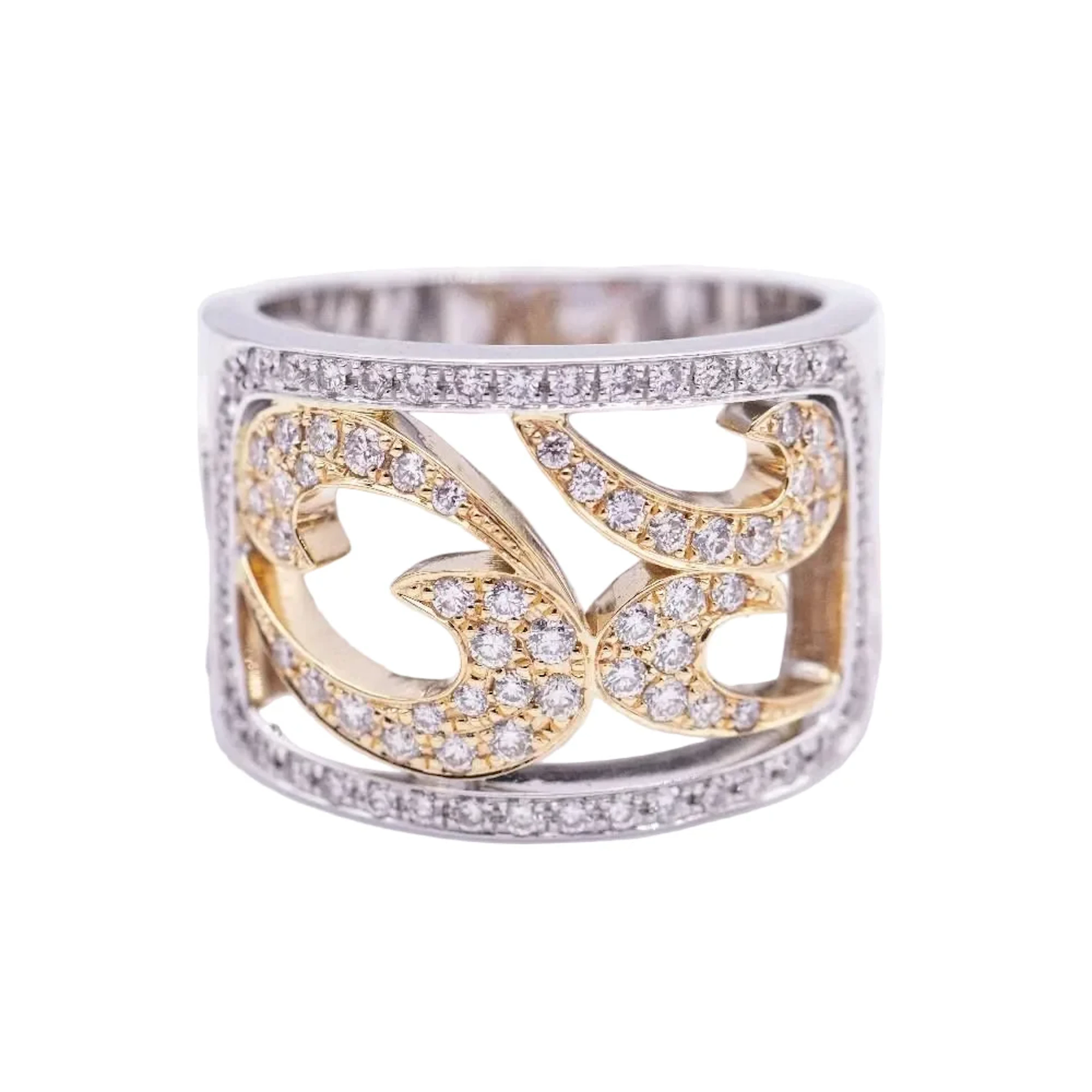 Ring Headband in white gold, rose gold and diamonds.