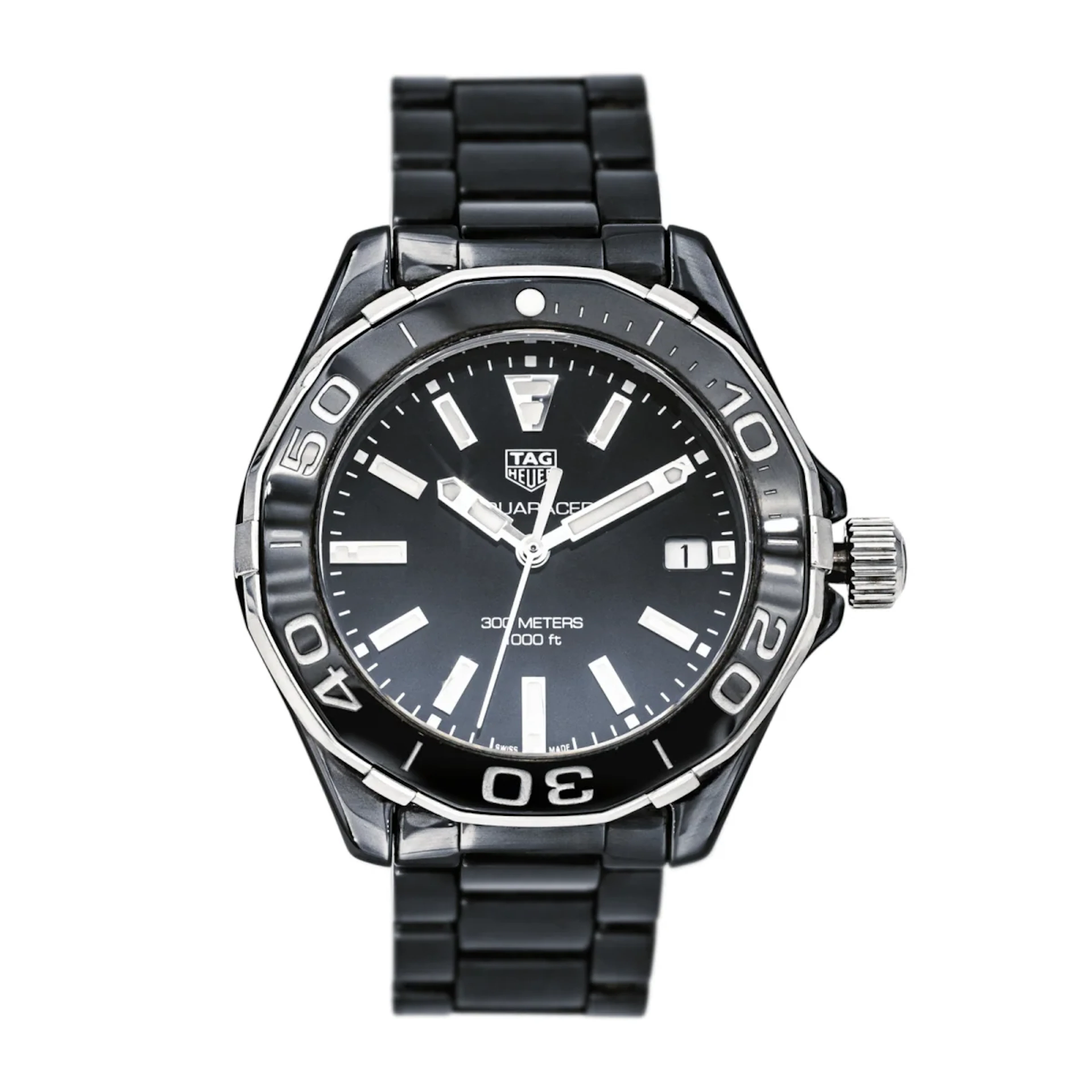 Montre TAG HEUER "Aquaracer" en céramique, quartz et saphir