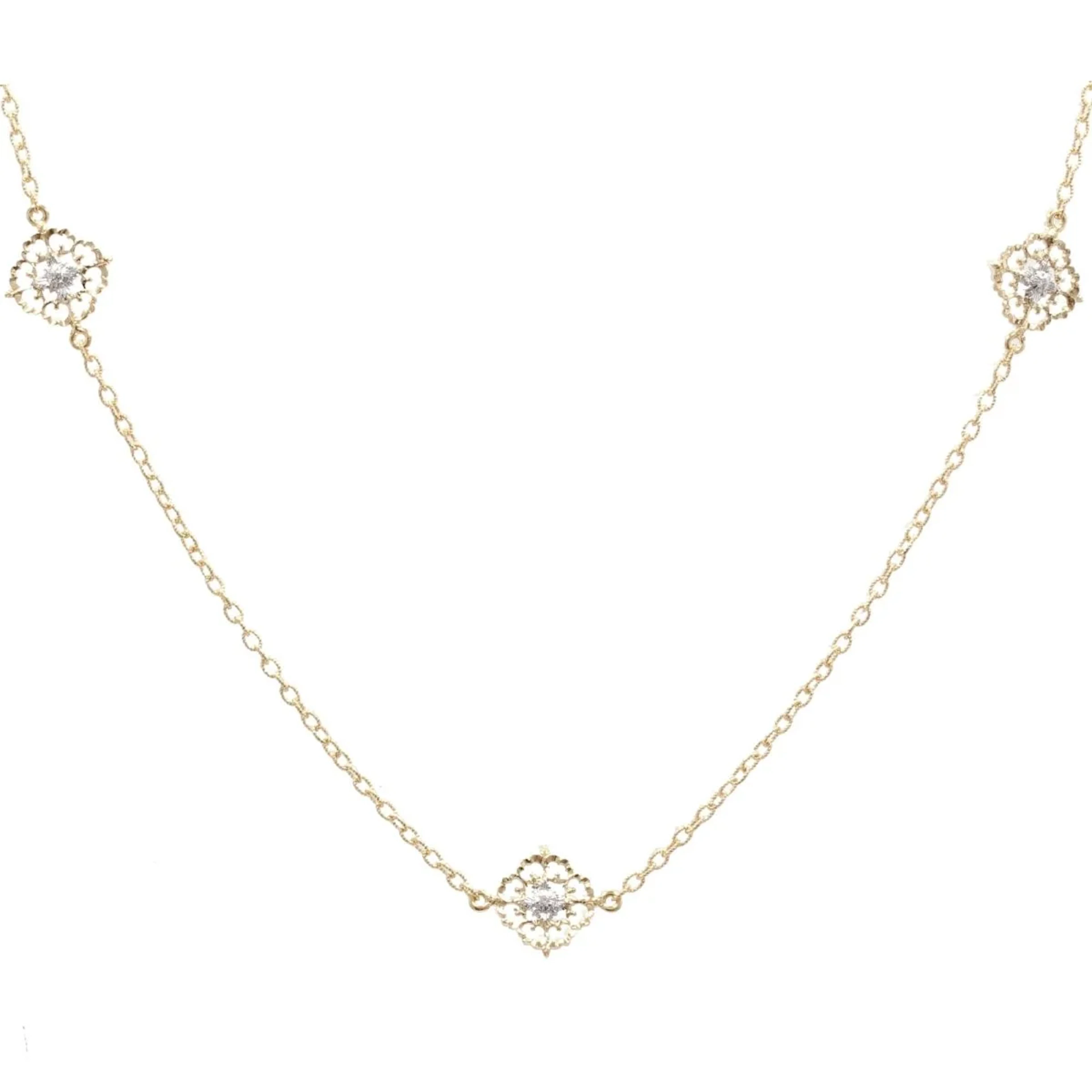Necklace Long necklace in yellow gold, white gold and diamonds