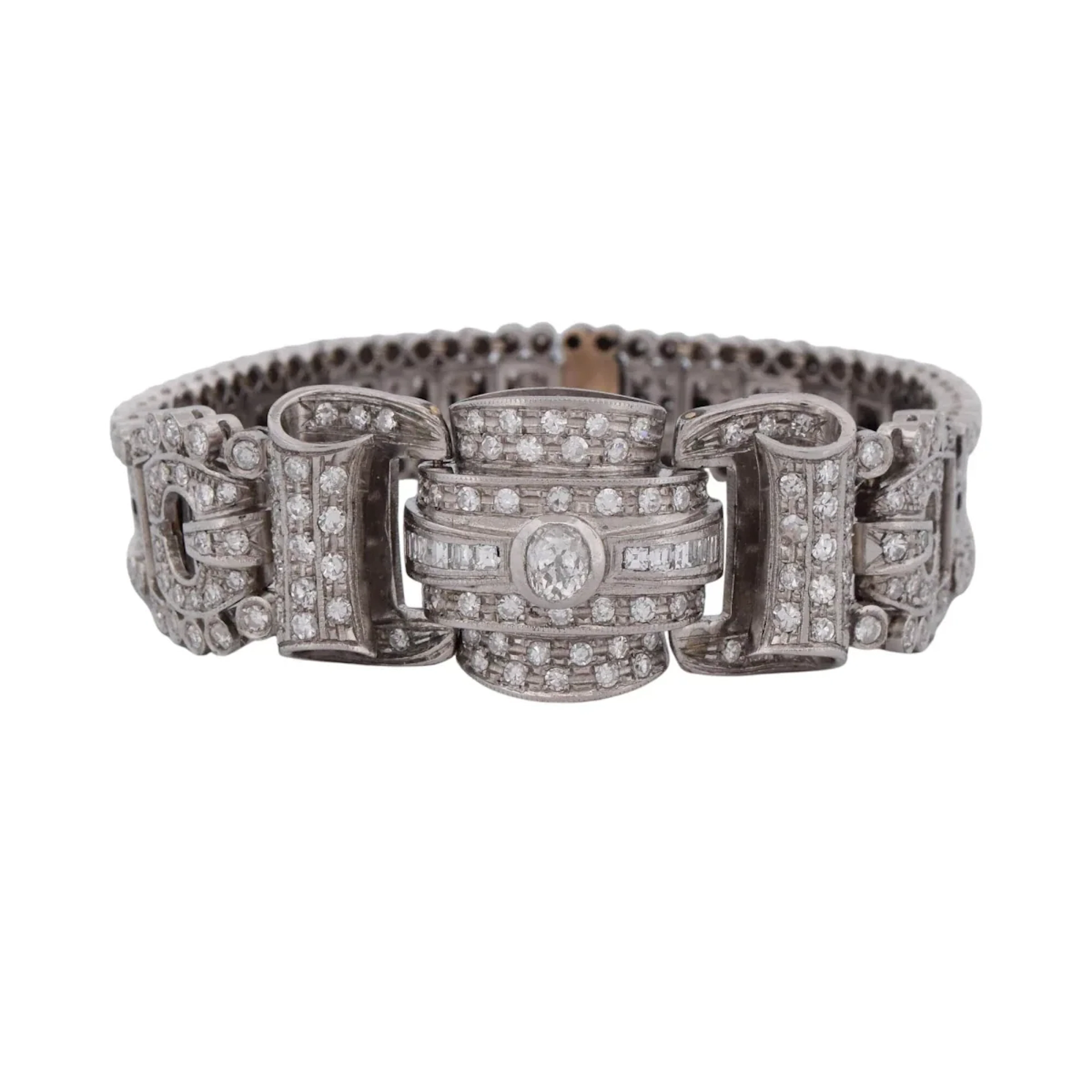 Bracelet en platine et diamants