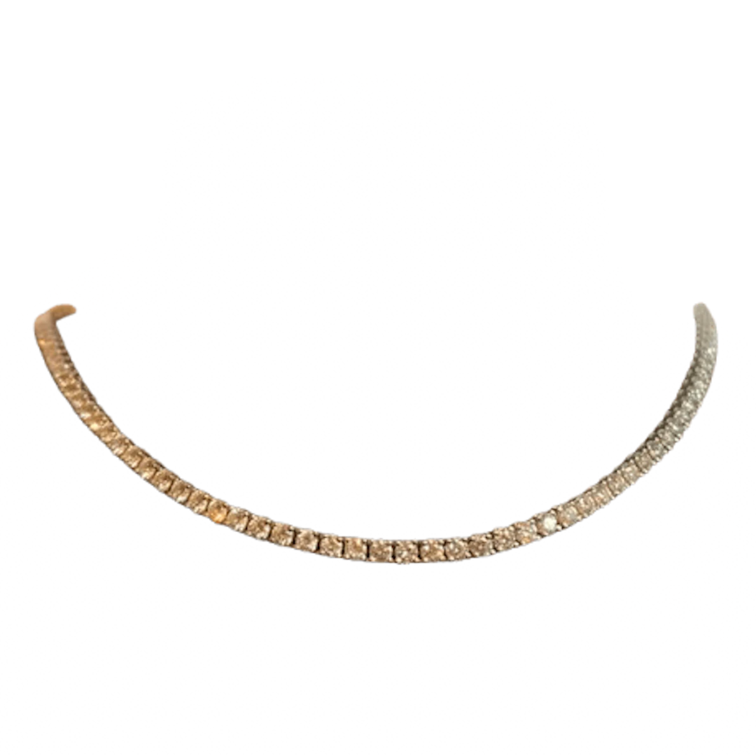 "Rivière" Necklace in White Gold and Diamonds