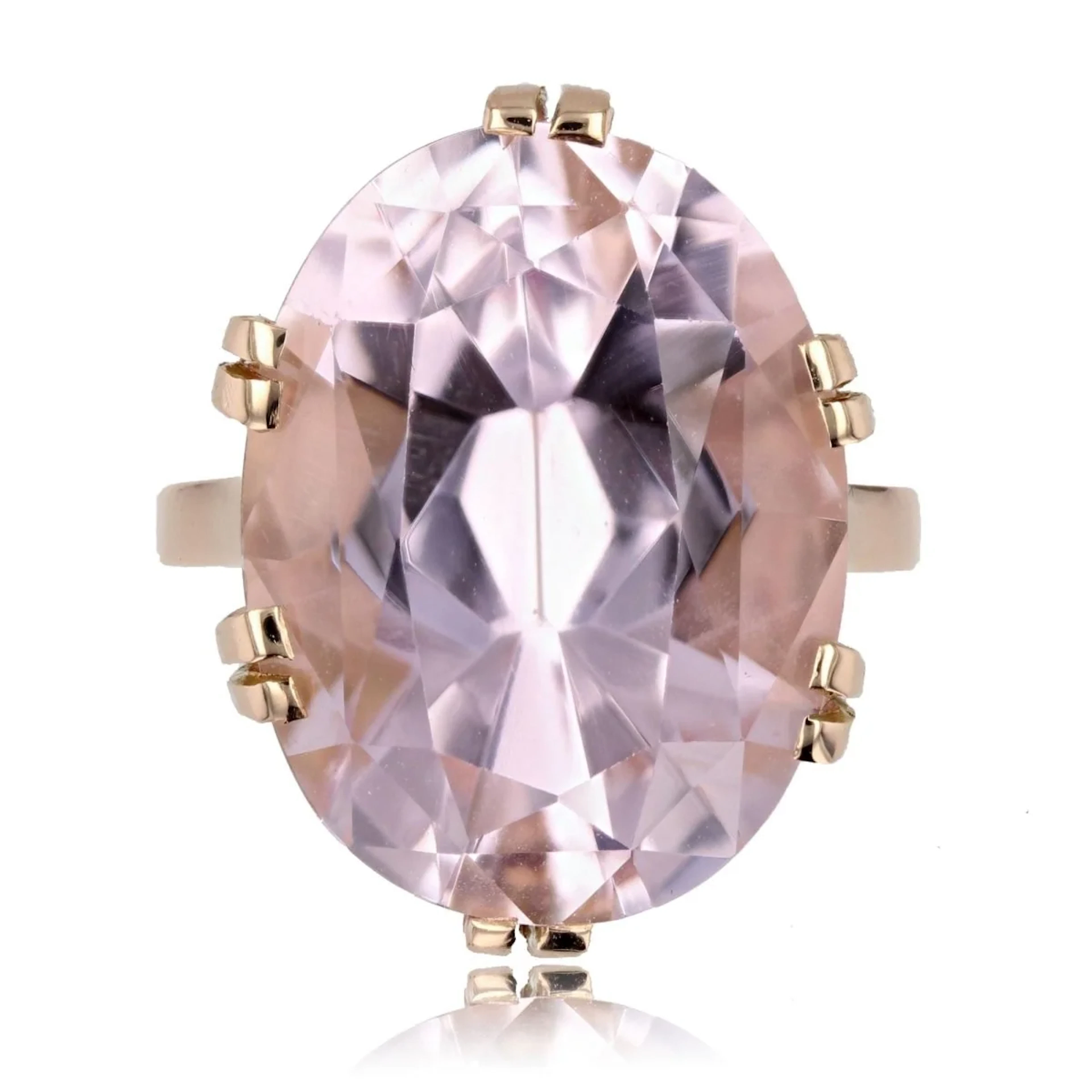 Bague Cocktail en or rose et kunzite