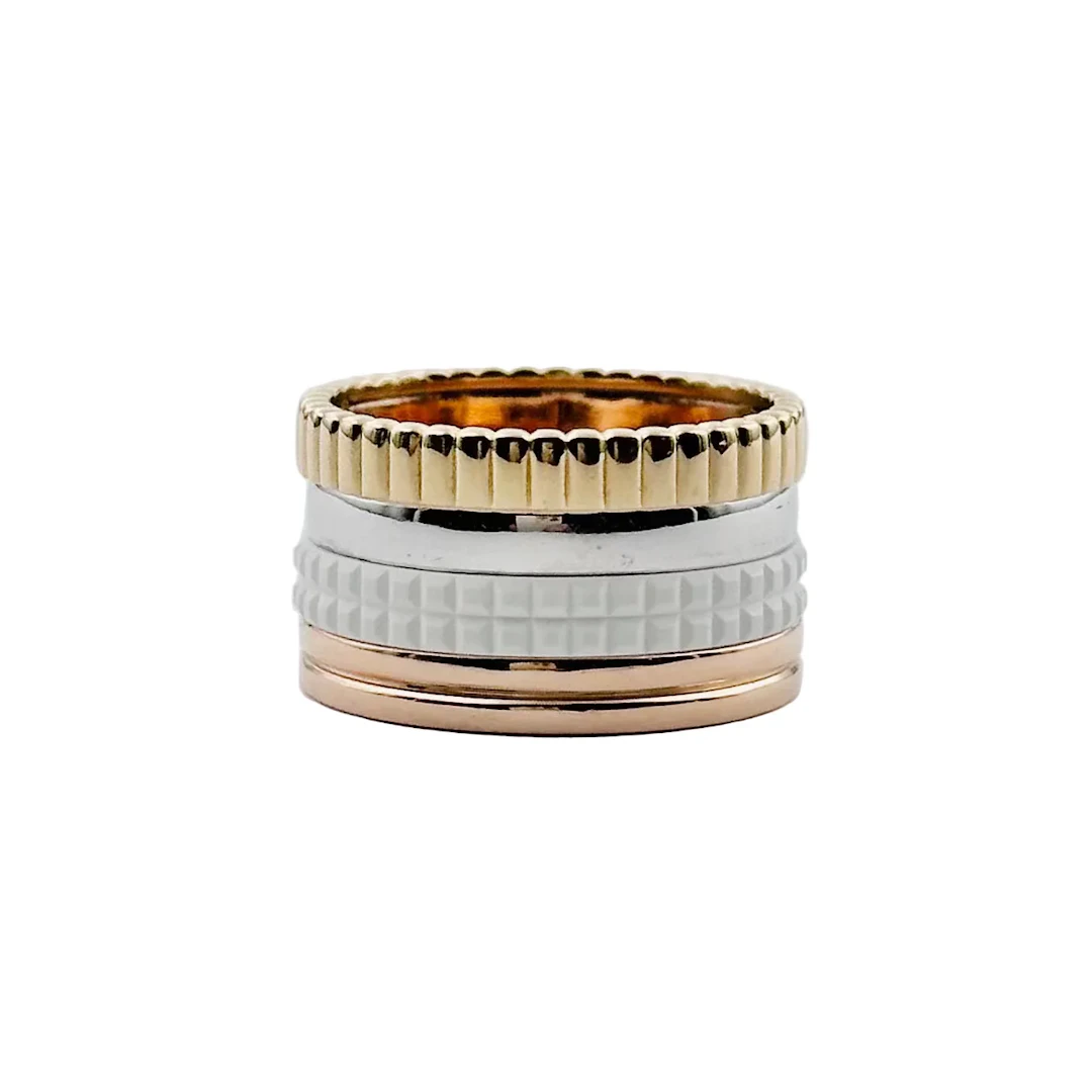 BOUCHERON "Quatre White Edition" Bandeau Ring in yellow gold, white