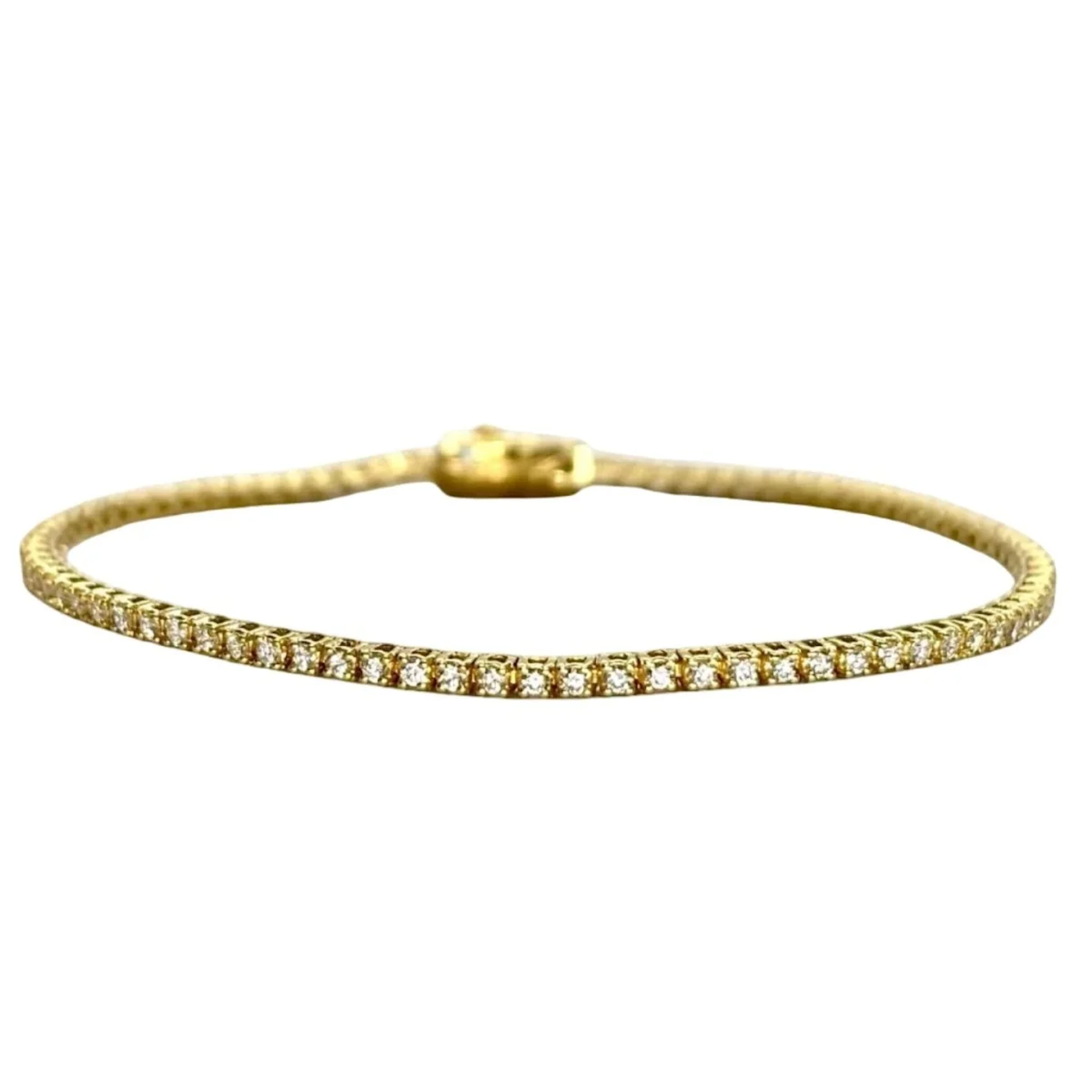 Bracelet Line in yellow gold and diamonds