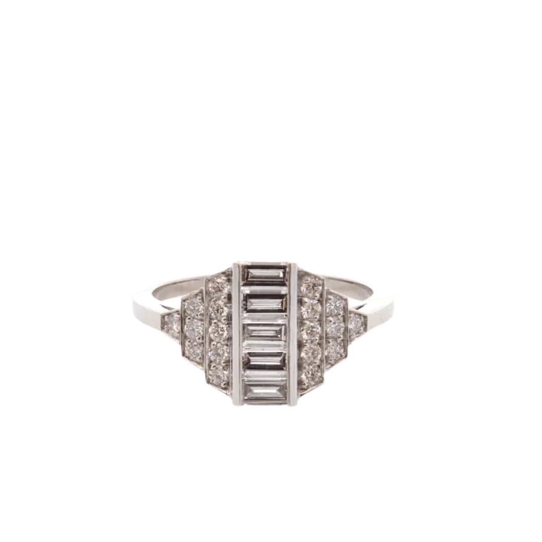 Platinum and Diamond Garter Ring