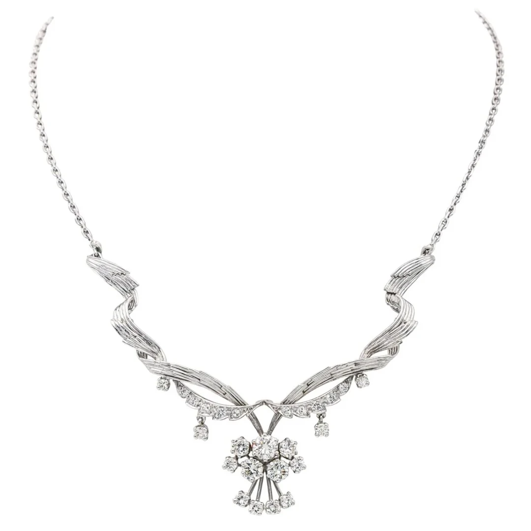 Collier Chaîne en or blanc et diamants
