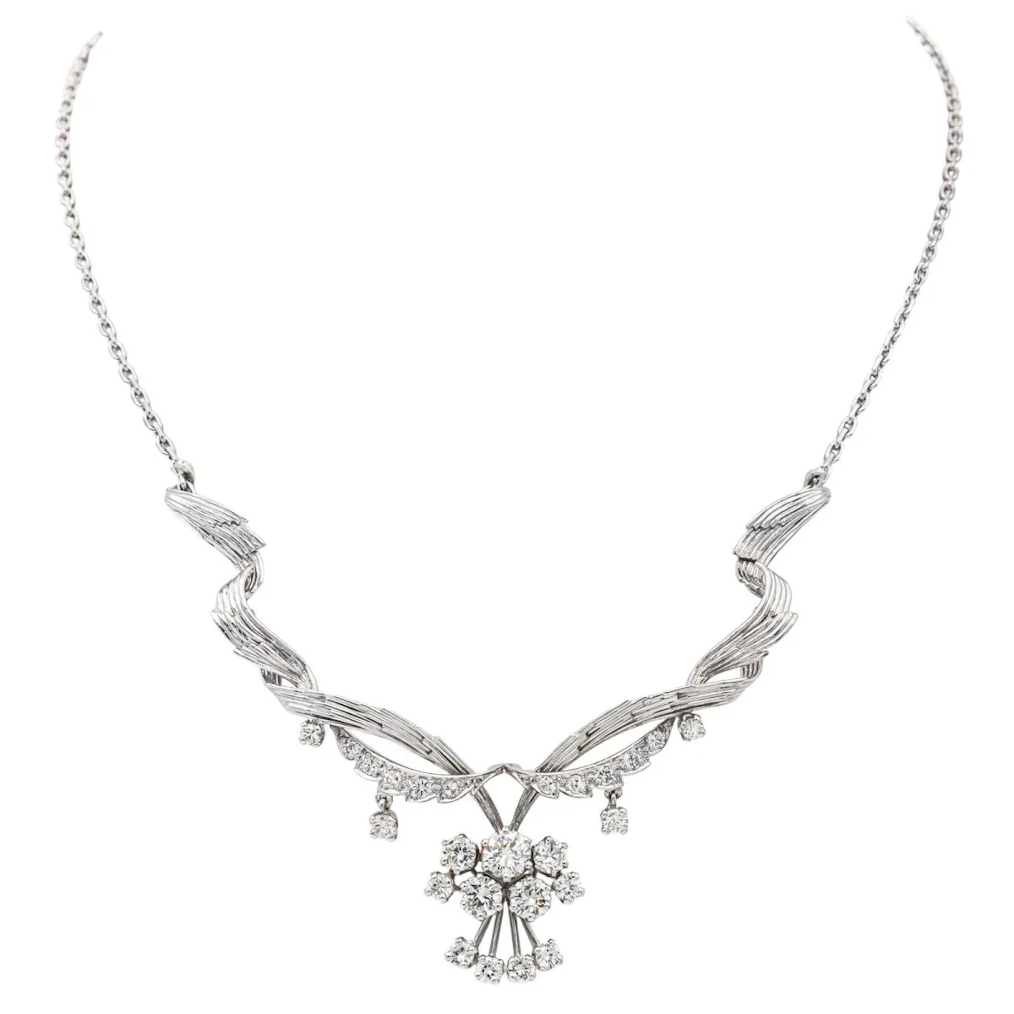 Collier Chaîne en or blanc et diamants