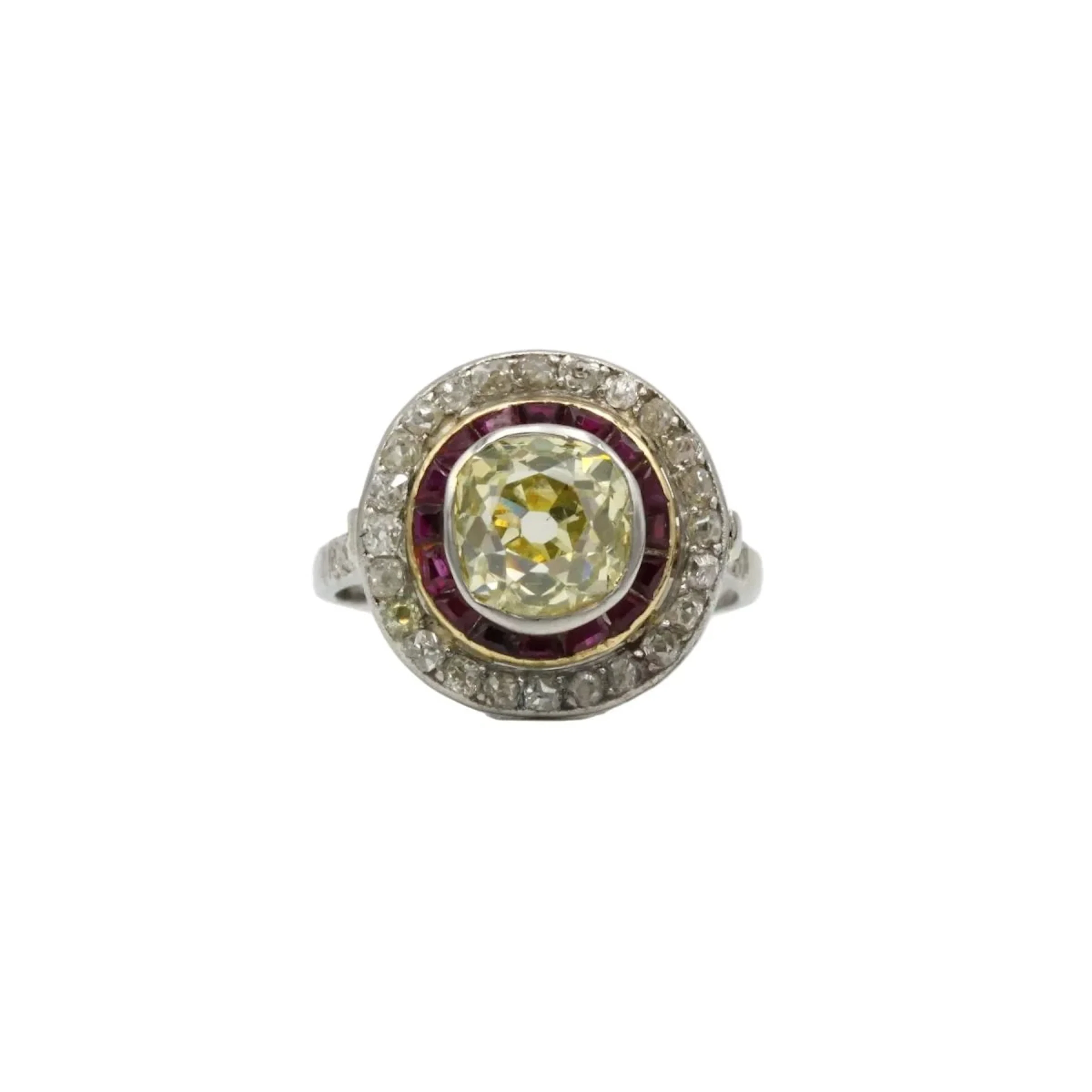 Ring art deco in paltinium and diamond