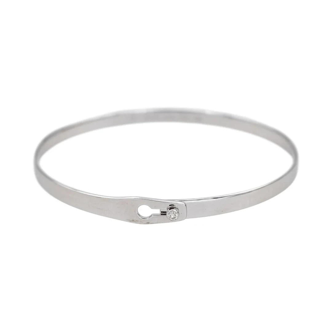 DINH VAN "Lock" bangle bracelet in white gold and diamond