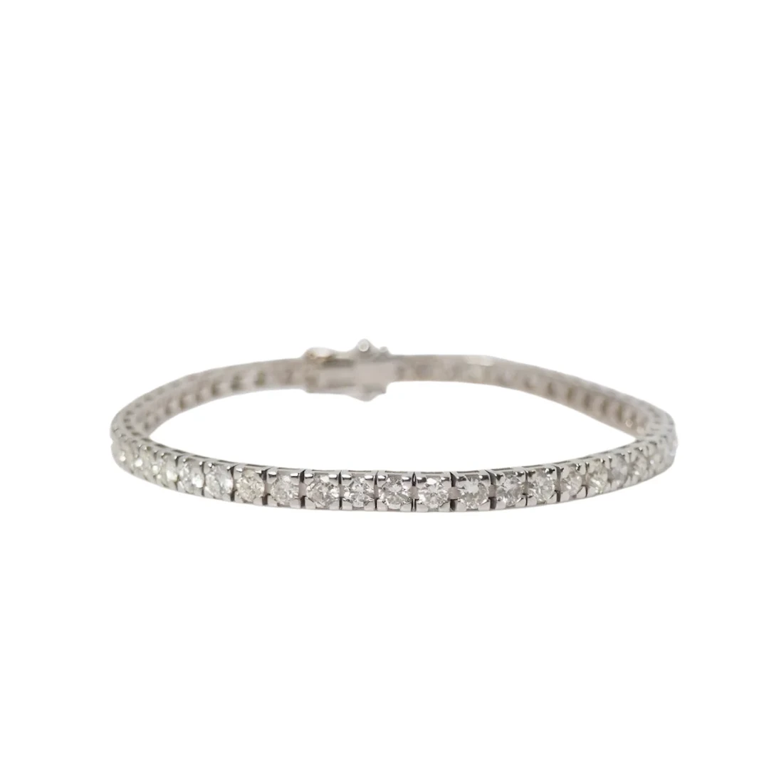 White Gold and Diamond River-Style Bracelet
