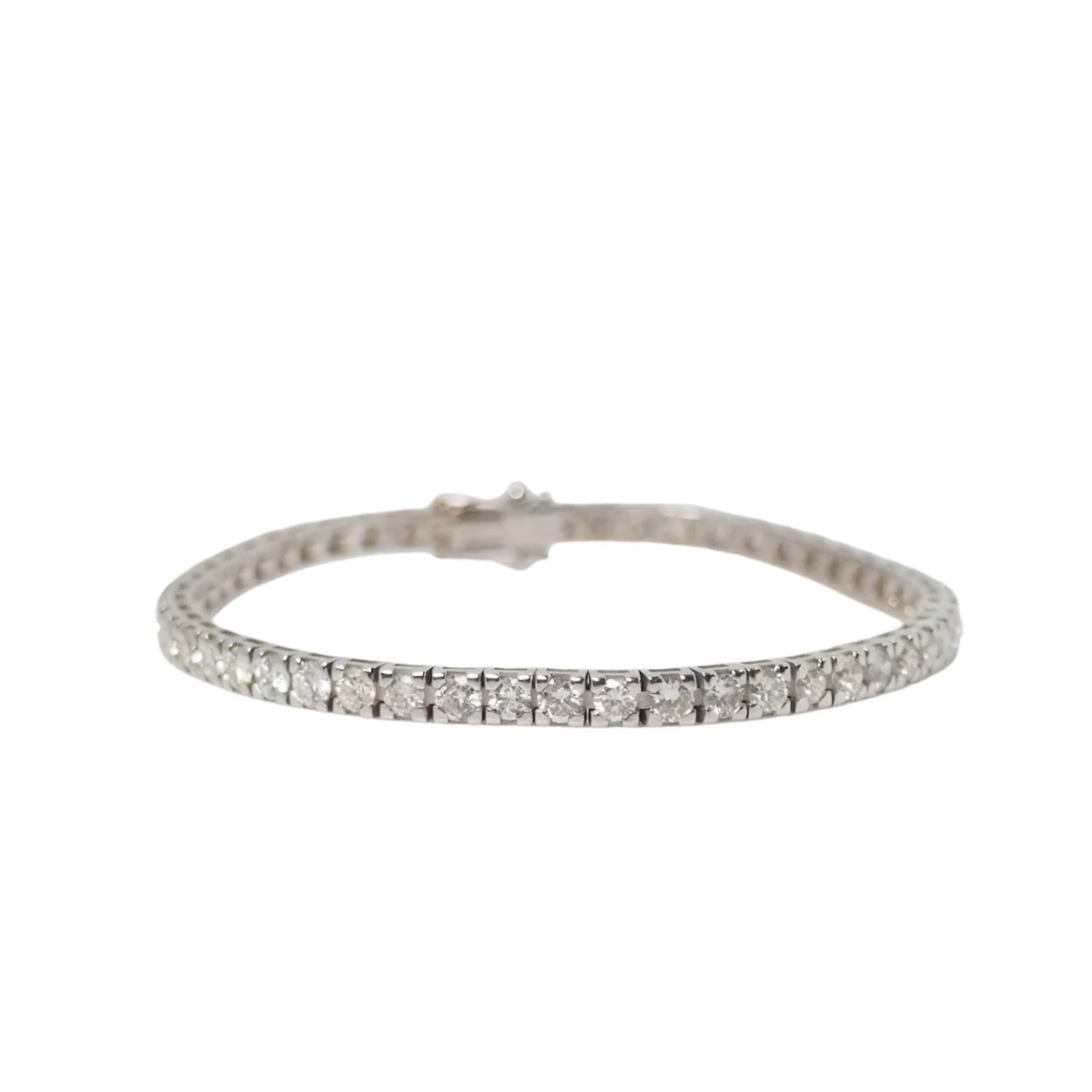White Gold and Diamond River-Style Bracelet