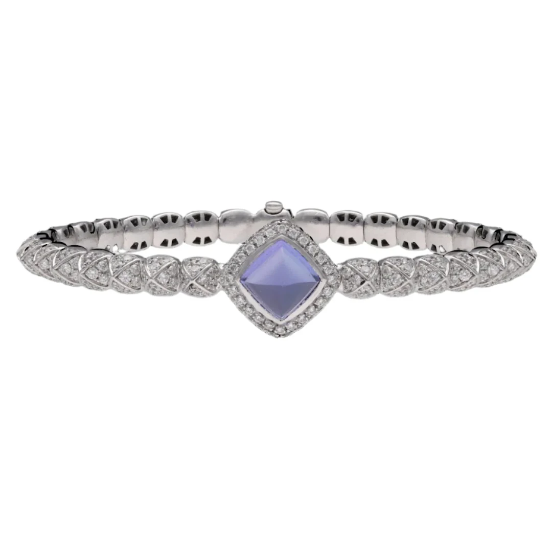 Bracelet FRED "Pain de sucre" en or gris, tanzanite et diamants.