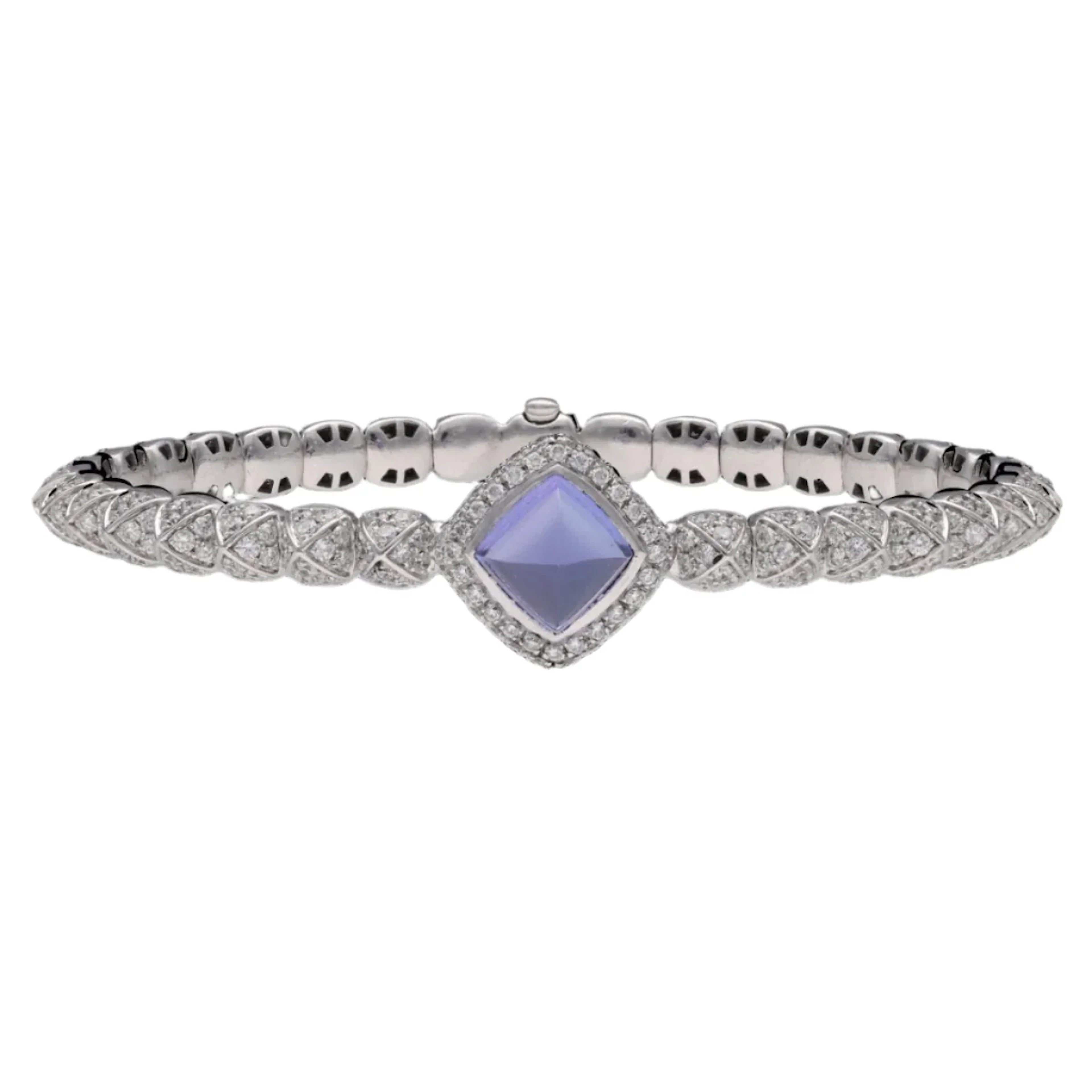Bracelet FRED "Pain de sucre" en or gris, tanzanite et diamants.
