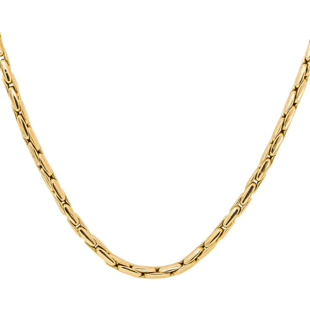 Yellow Gold "Grain de Riz" Link Necklace
