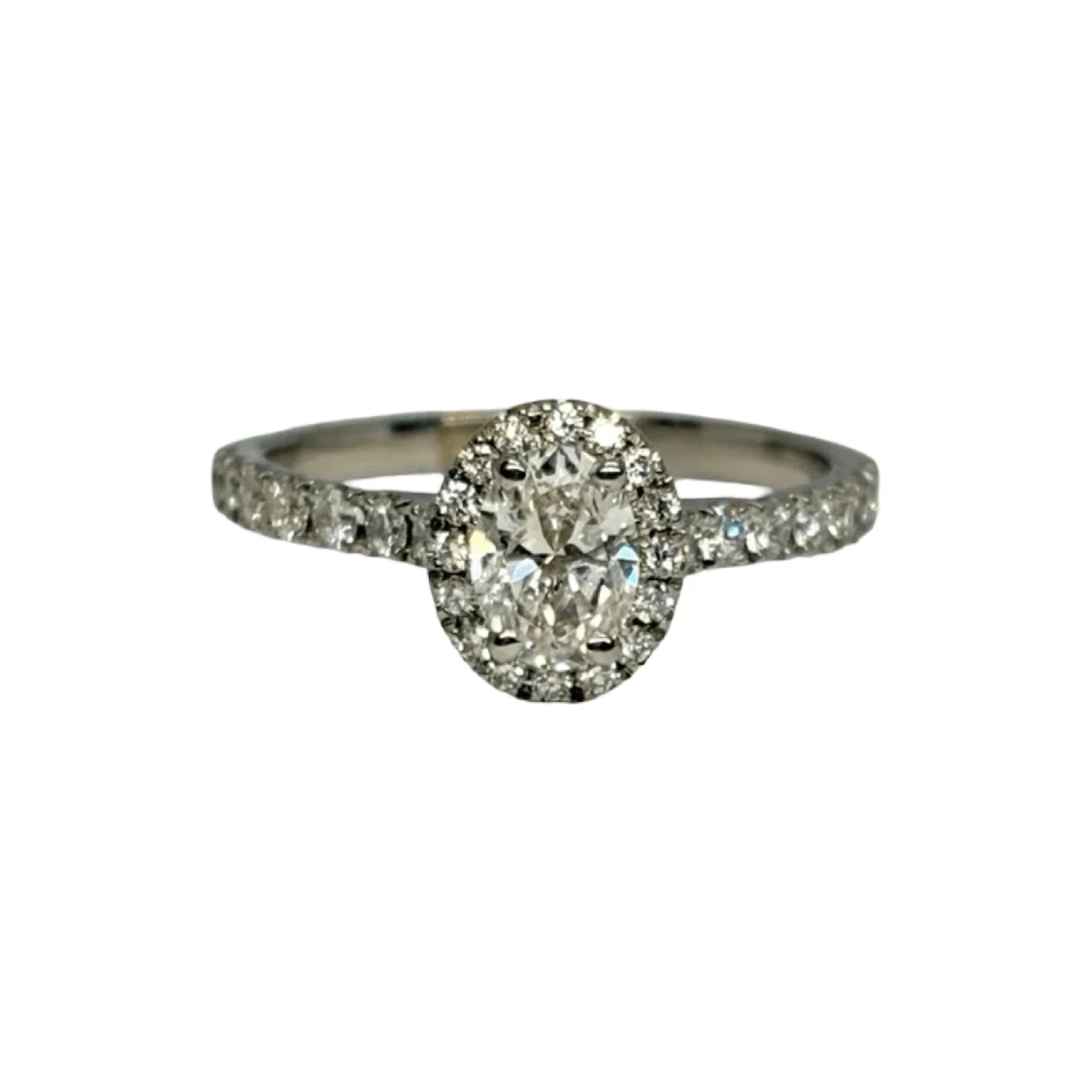 White Gold Solitaire Ring with Diamonds