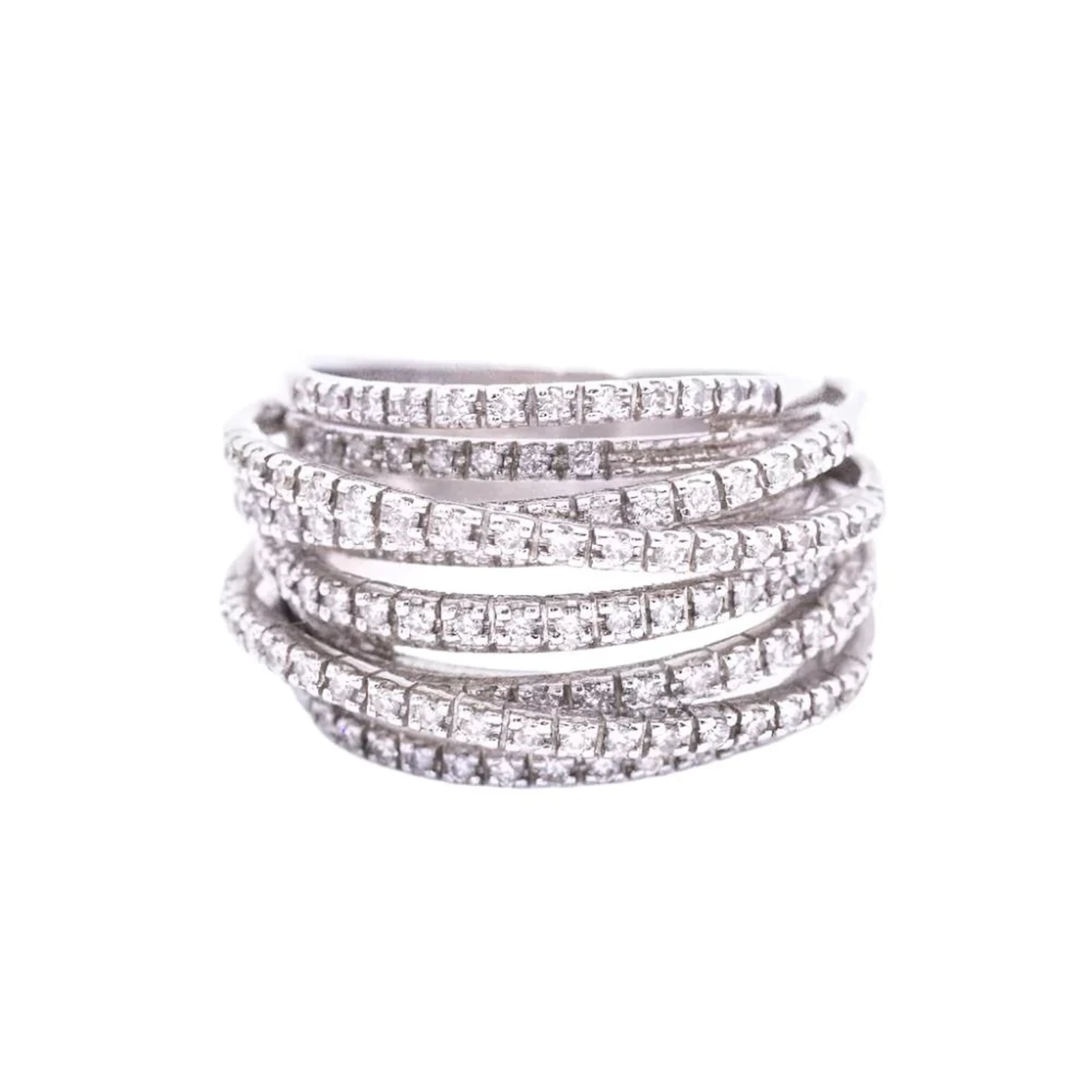 Band ring in white gold and diamonds
