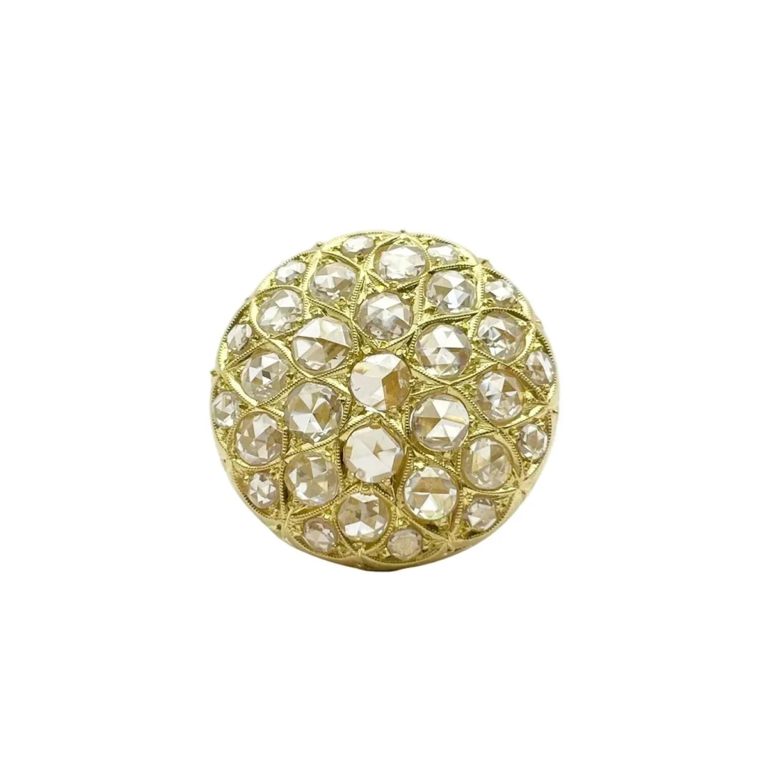 Dome ring in yellow gold and diamonds