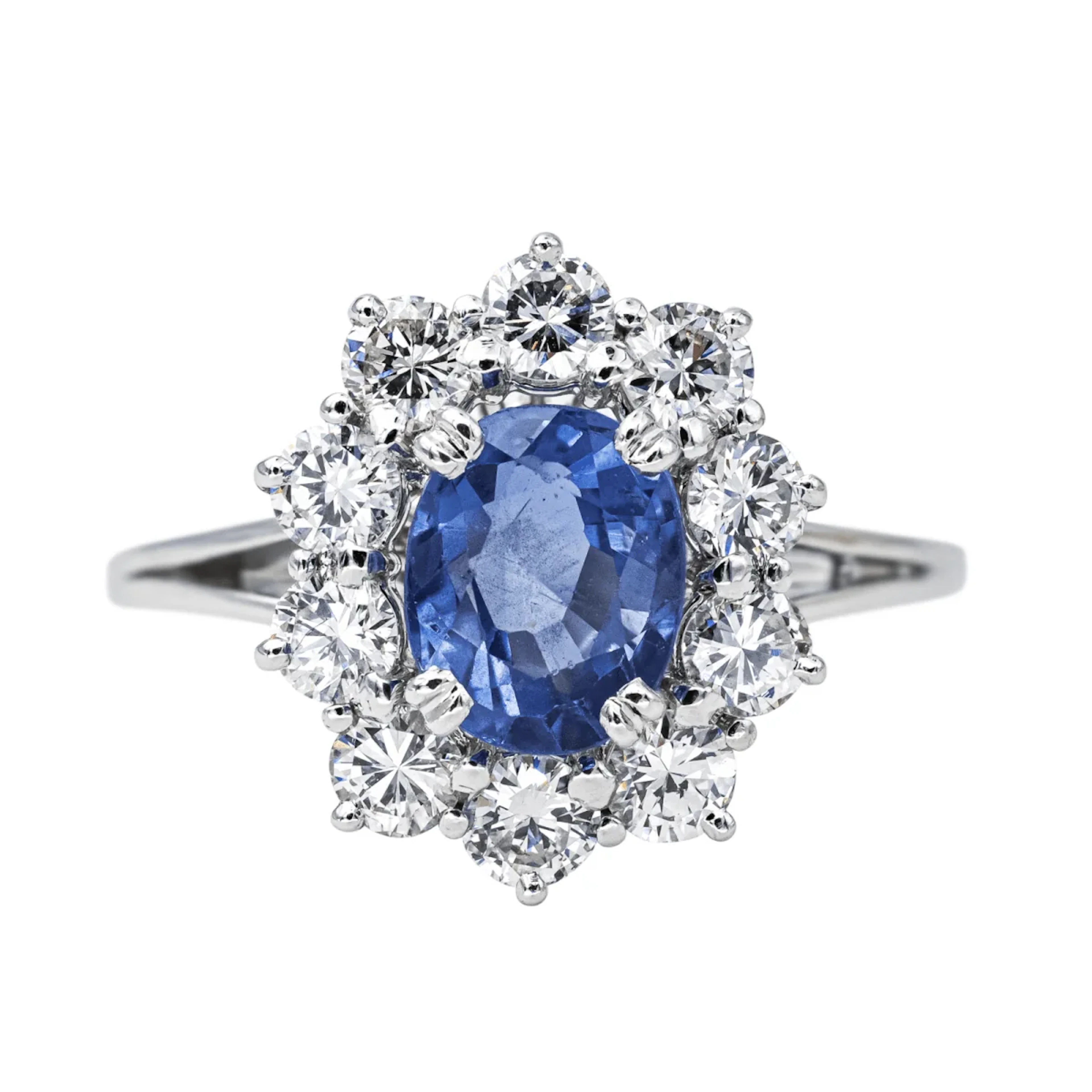 Ring Pompadour in white gold, sapphire and diamonds