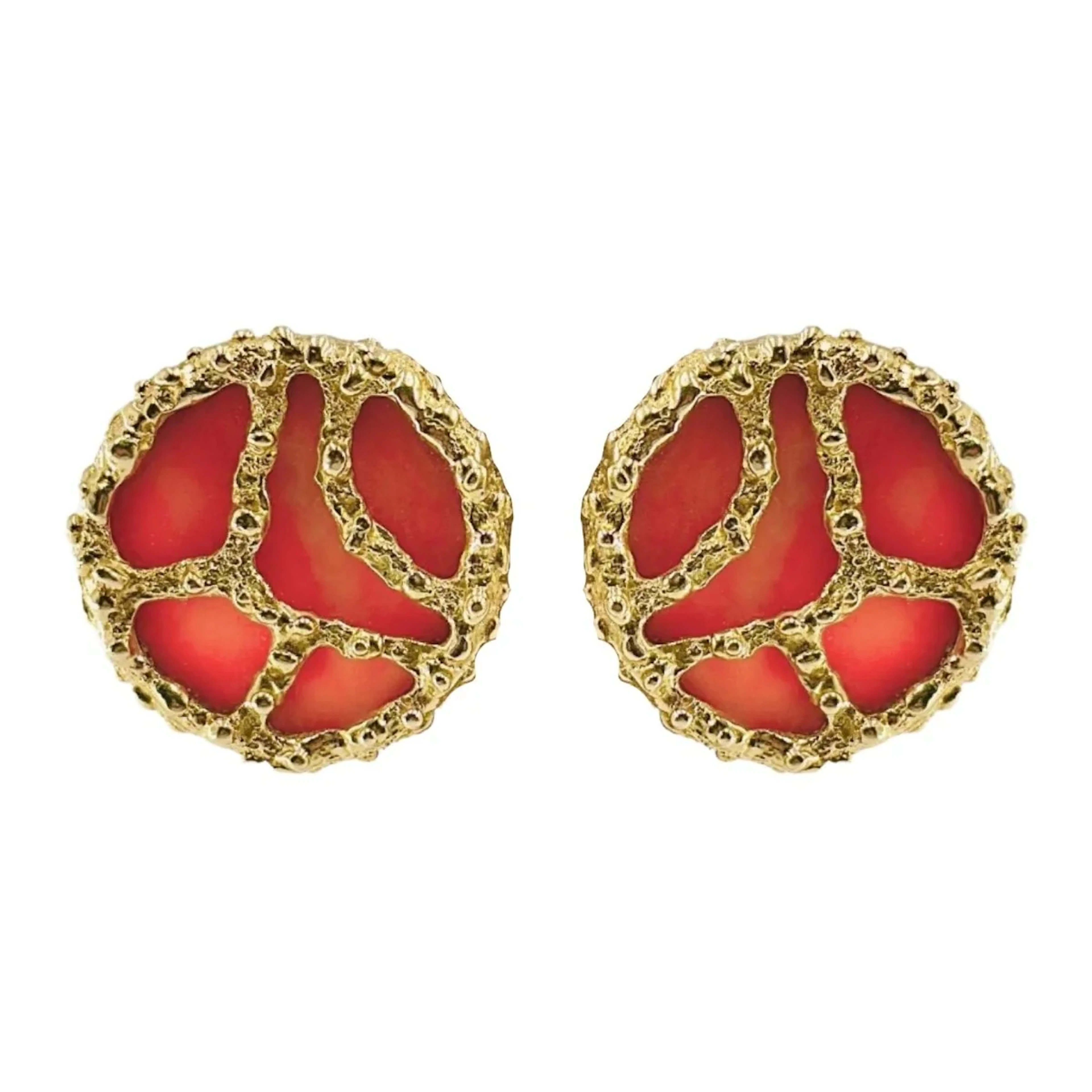 MAUBOUSSIN clip earrings in yellow gold and coral