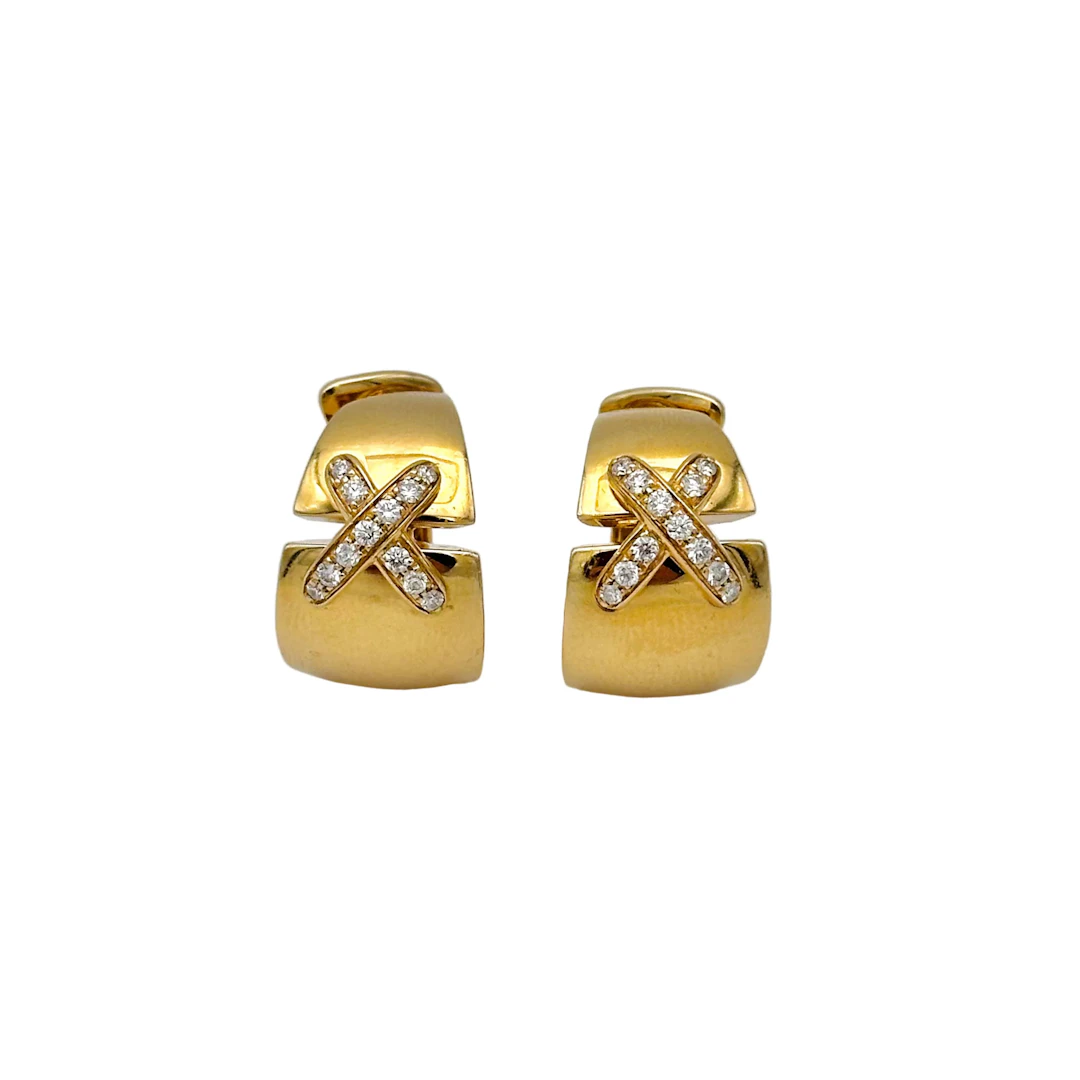 CHAUMET "Liens" XL earrings in yellow gold and diamonds