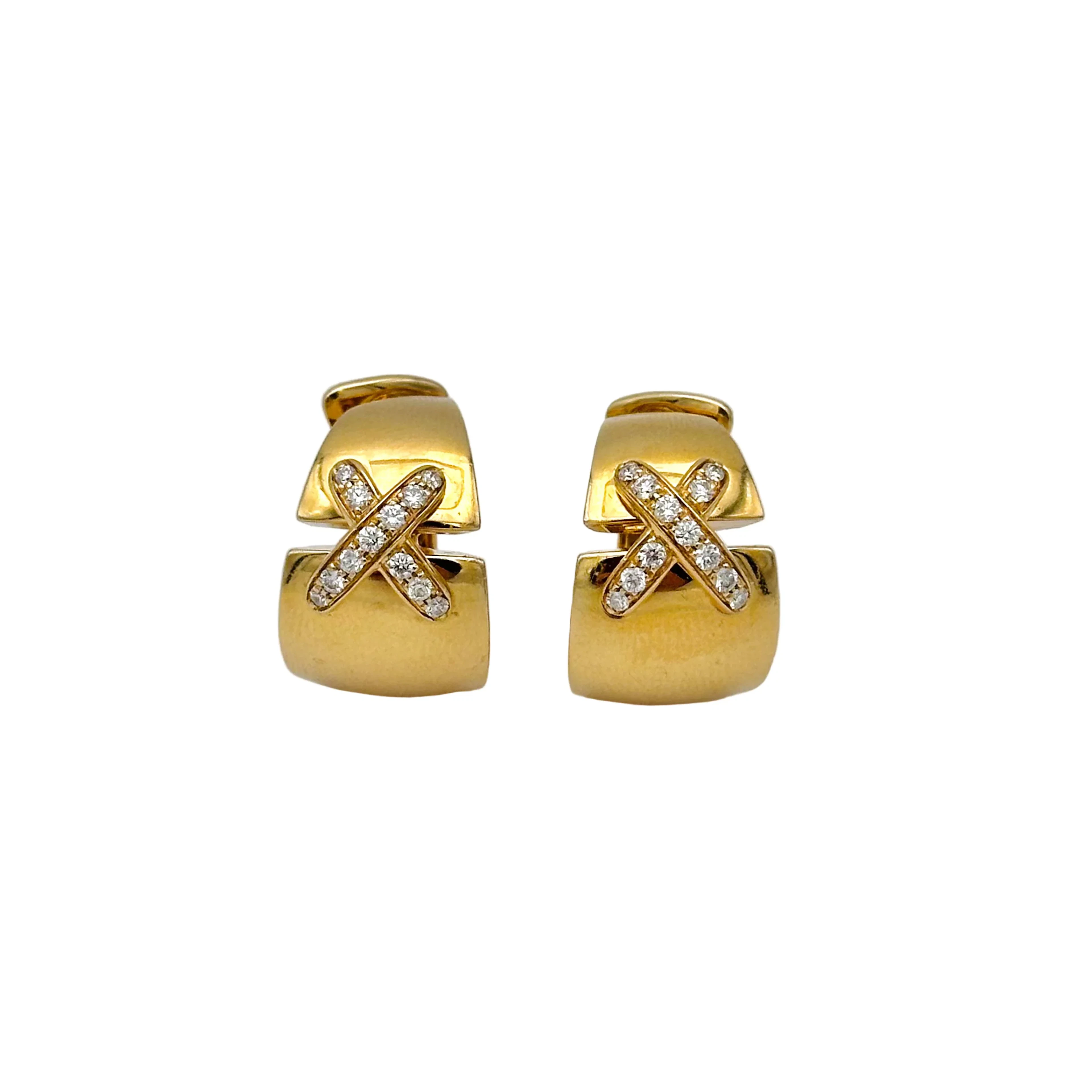 CHAUMET "Liens" XL earrings in yellow gold and diamonds