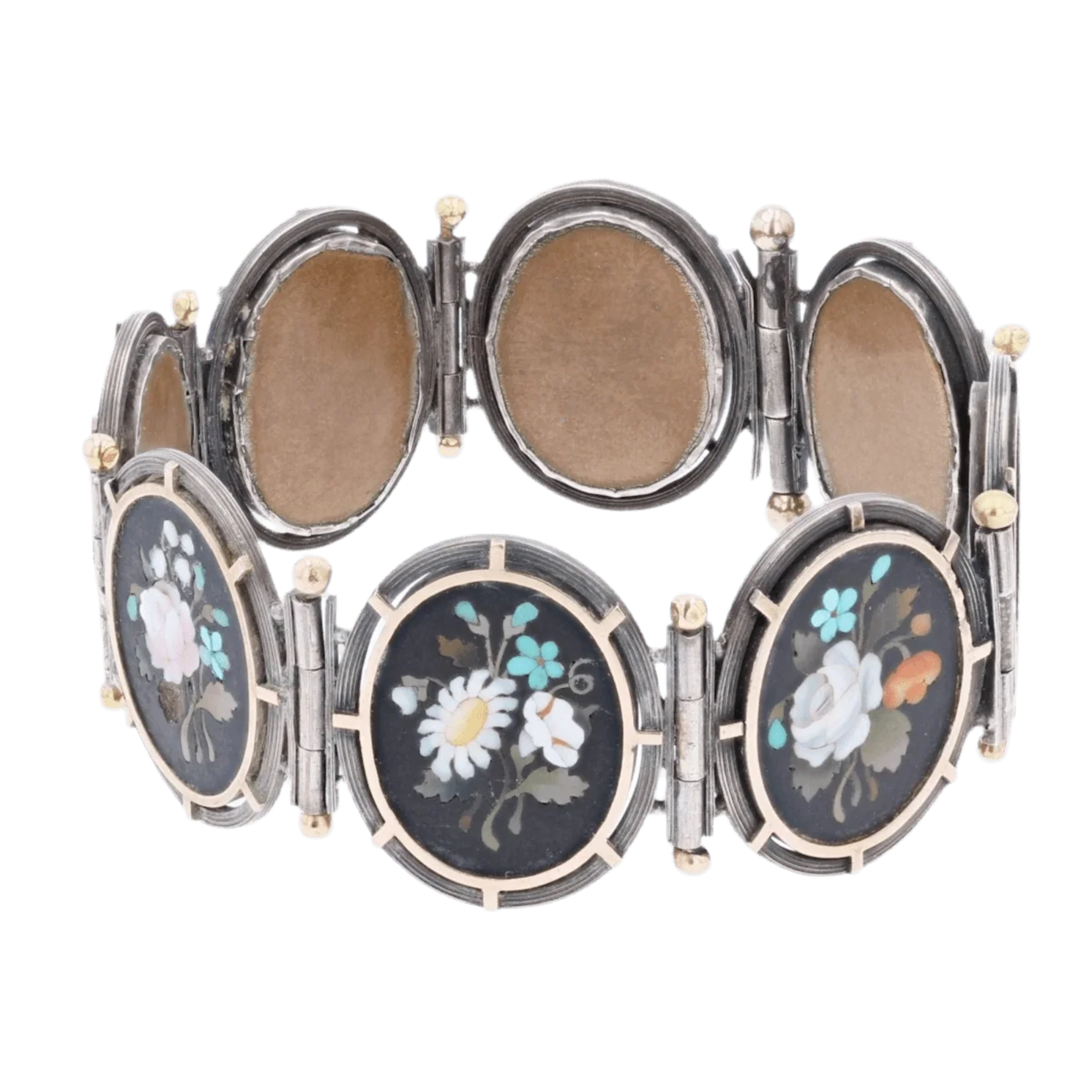 Bracelet Flexible in yellow gold and silver