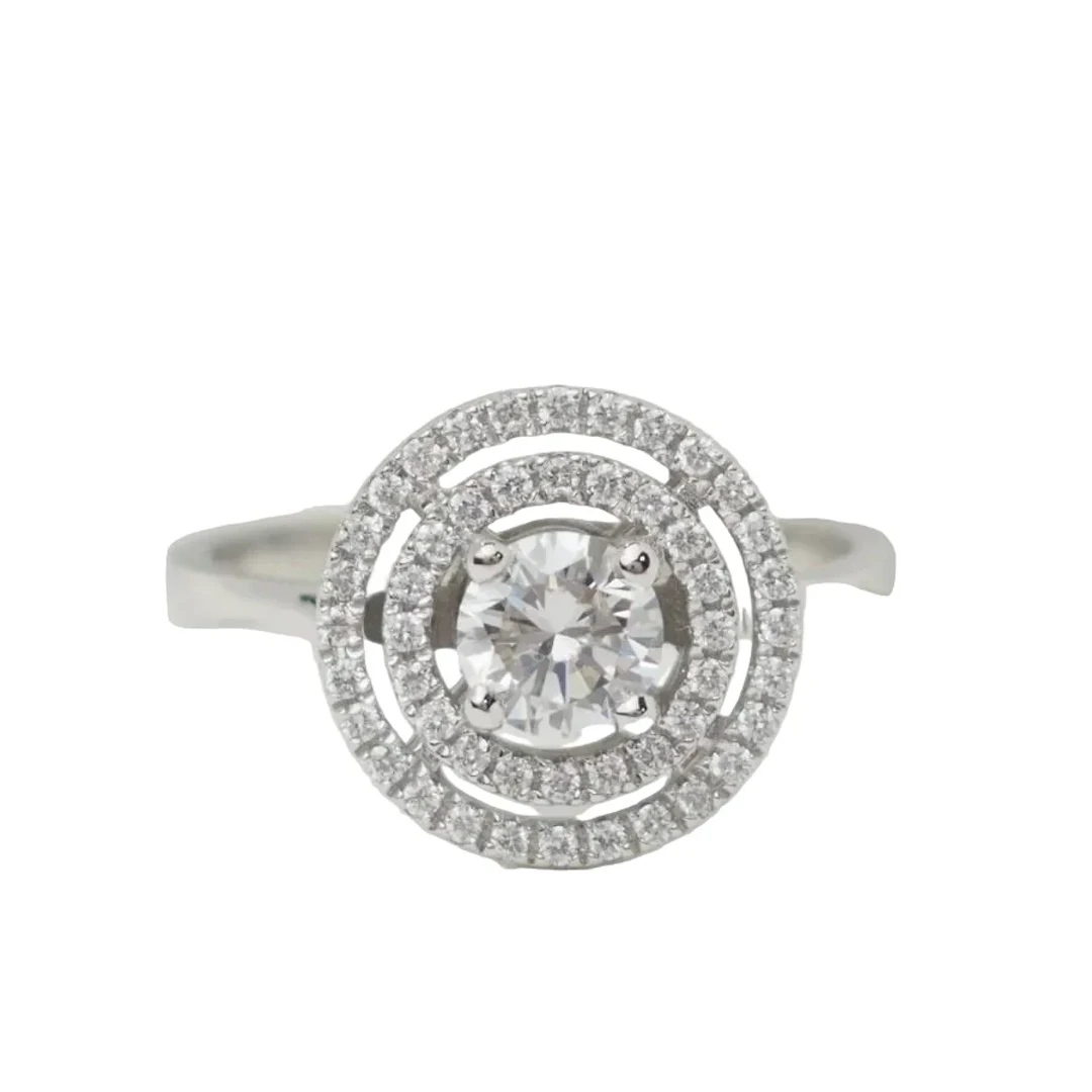 Ring Solitaire in white gold and diamonds