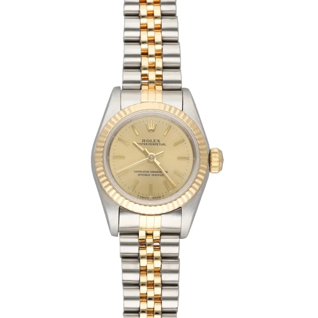 ROLEX "Lady Oyster Perpetual" watch in yellow gold and steel