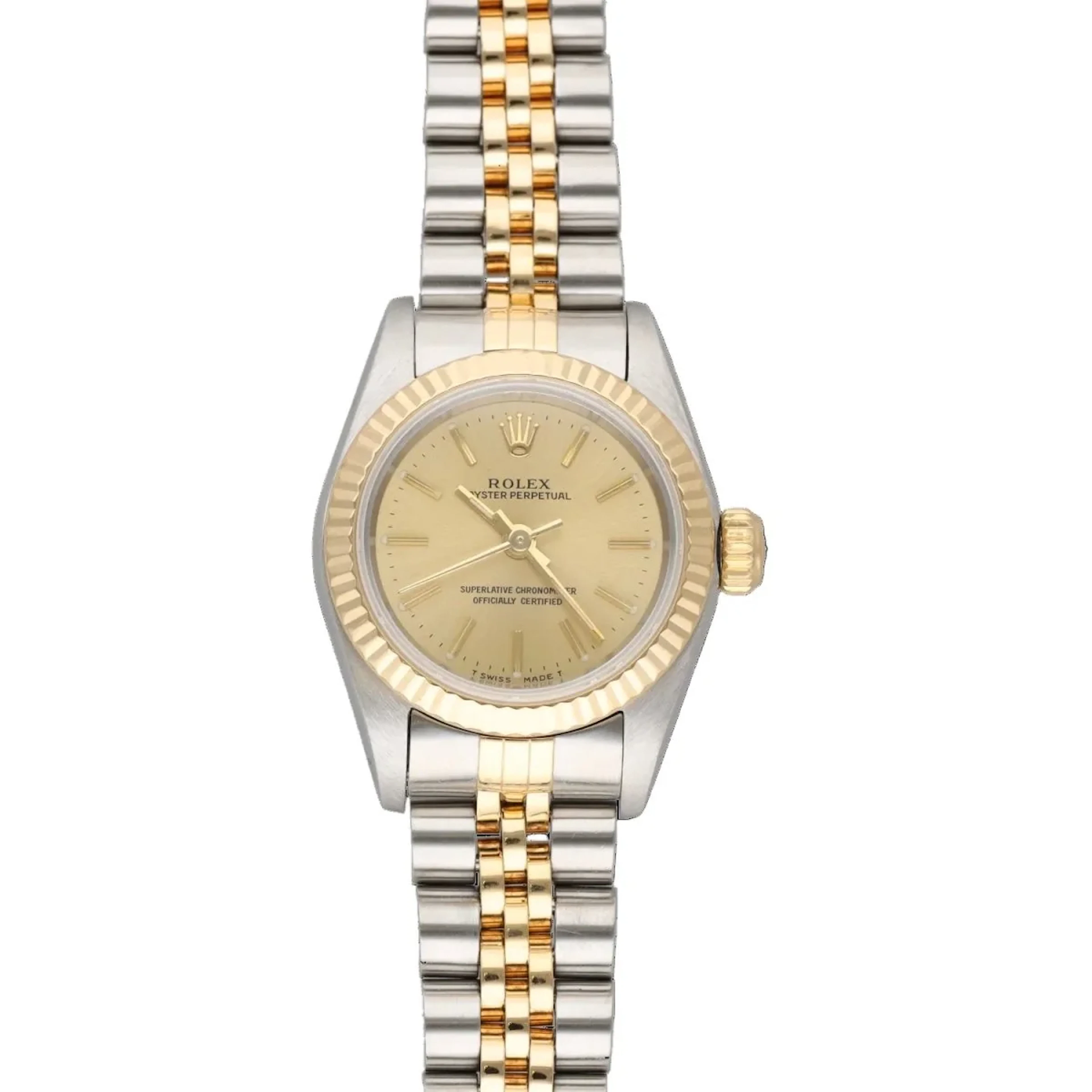 ROLEX "Lady Oyster Perpetual" watch in yellow gold and steel