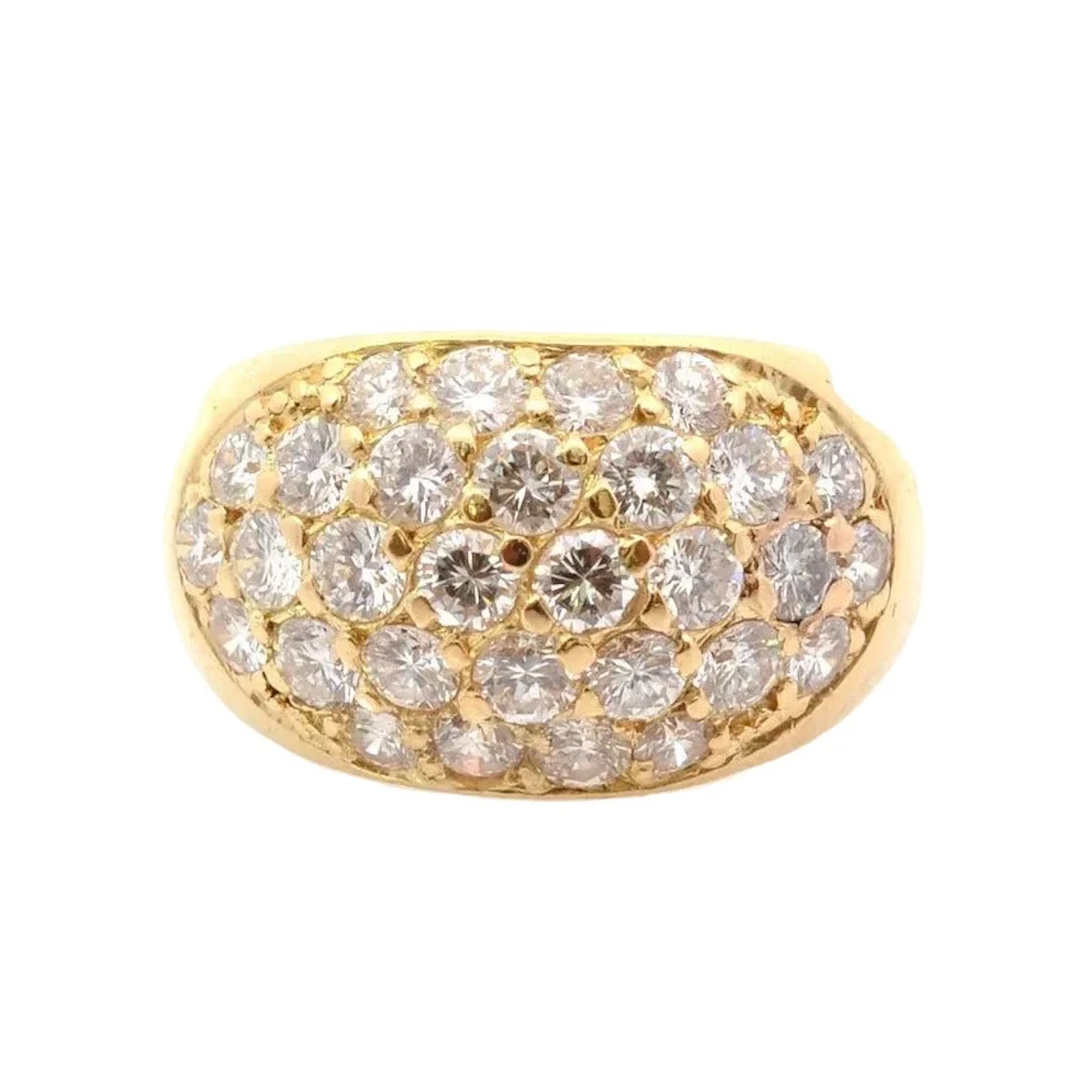 Ring Jonc in yellow gold and diamonds