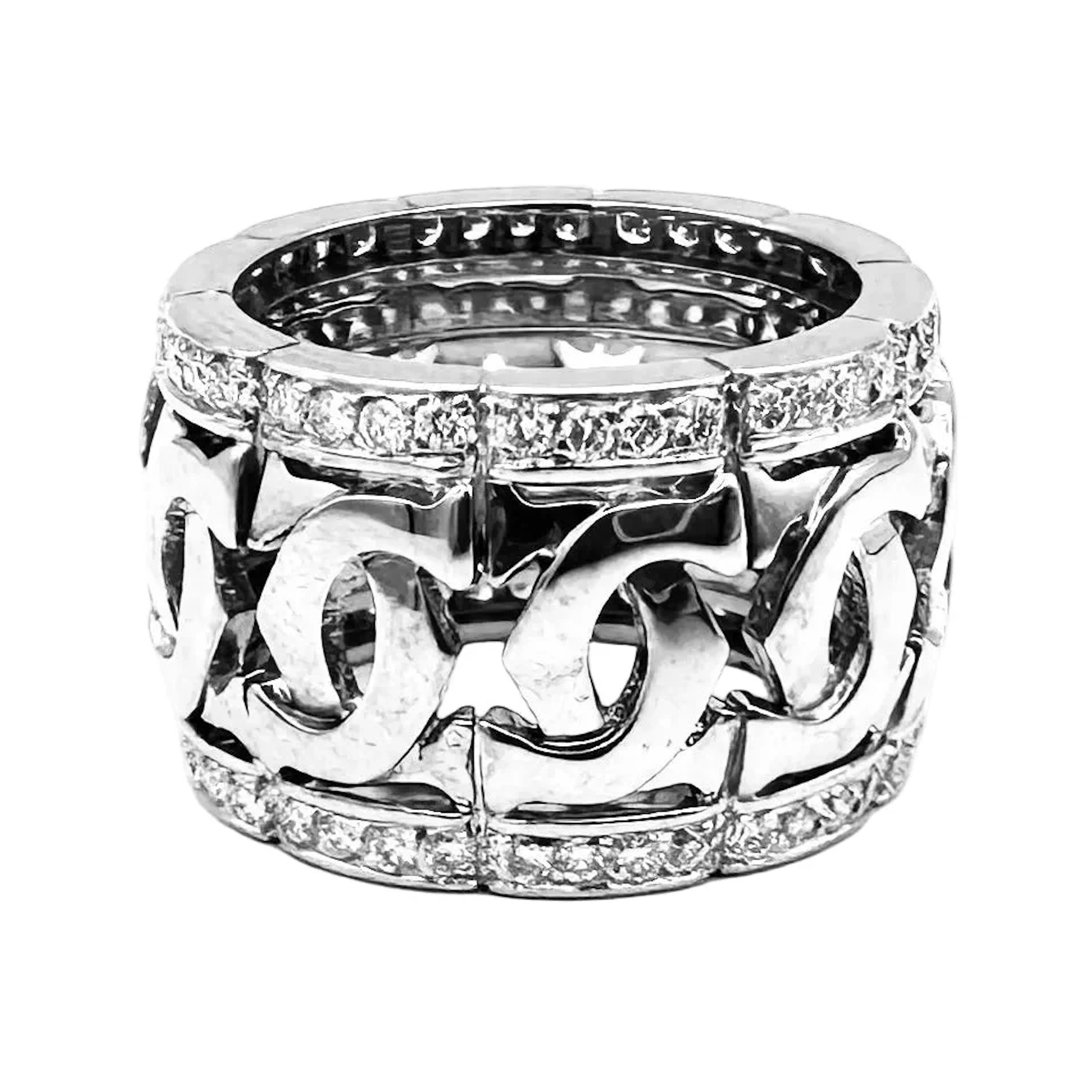 CARTIER "Entrelacé" Band Ring in white gold and diamonds