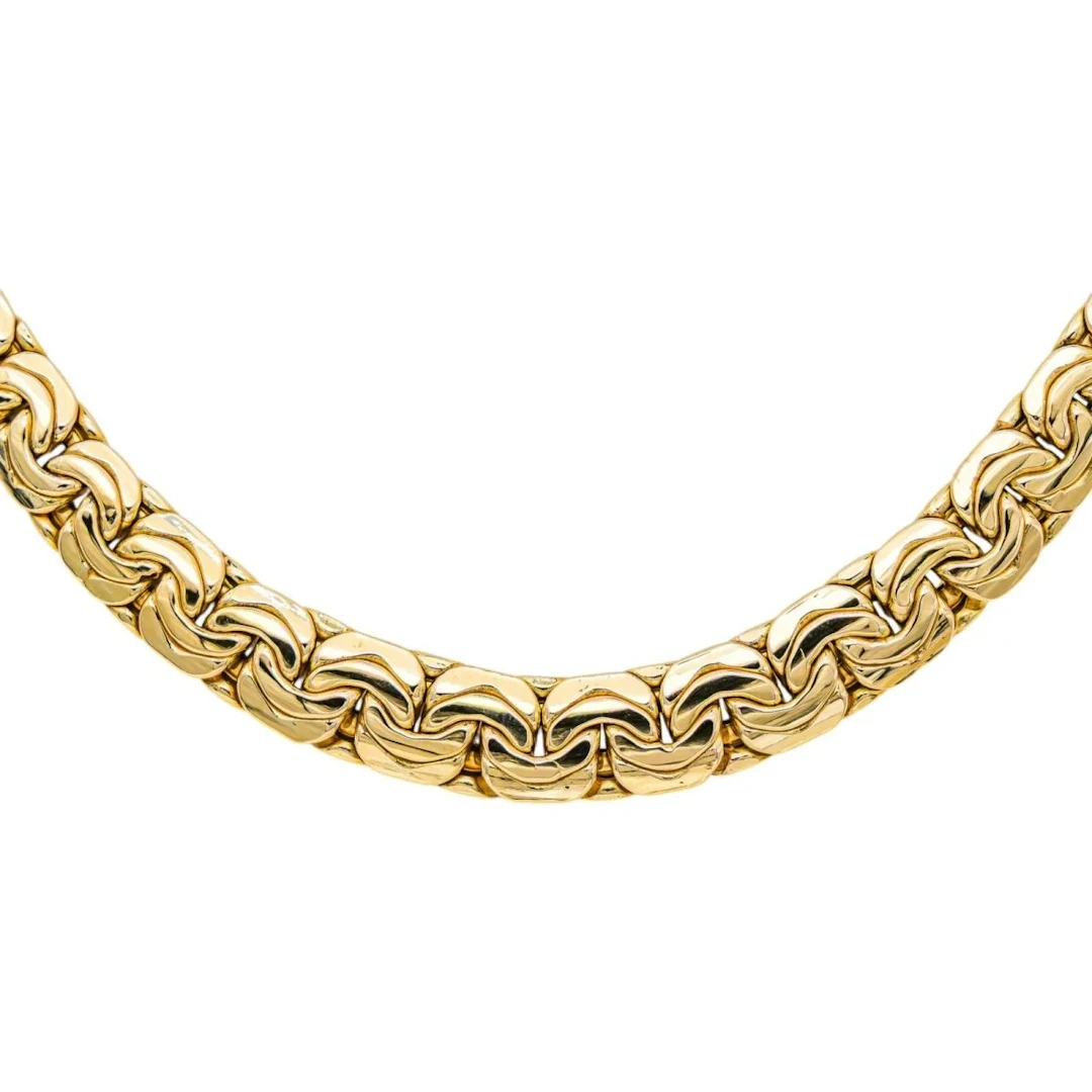 Yellow Gold Bean-Shaped Link Necklace