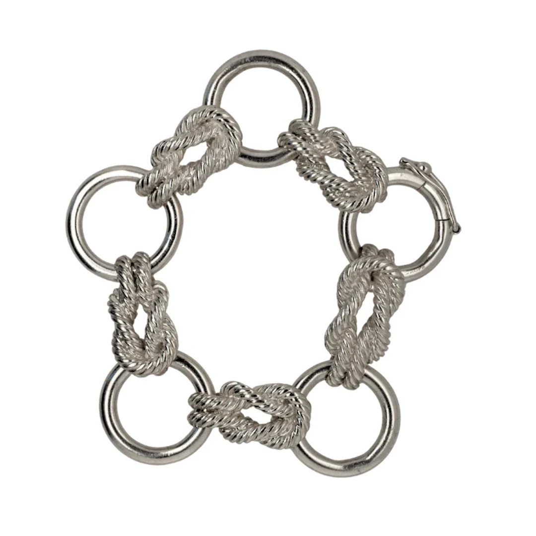Bracelet HERMÈS "Audierne" stitch in silver