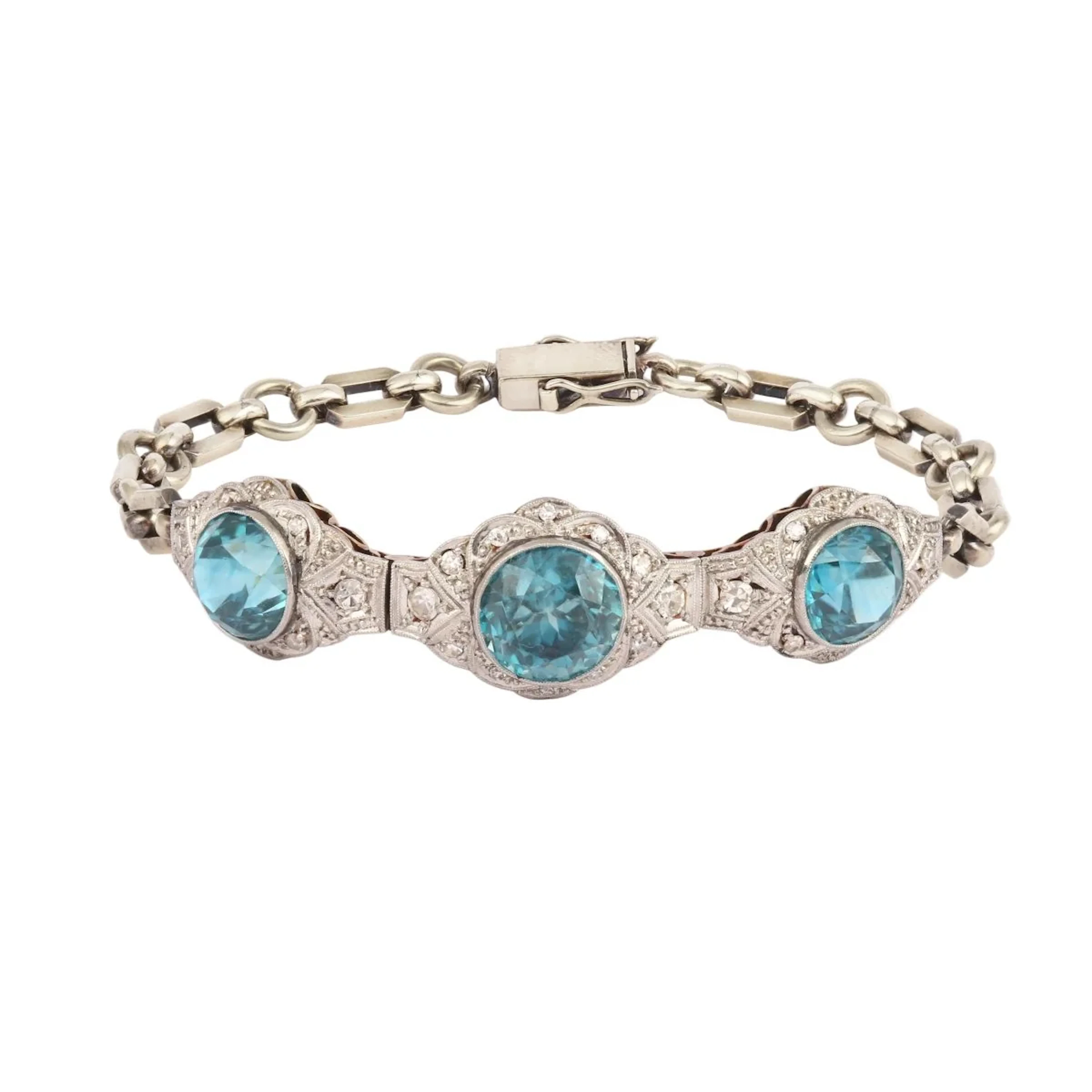 Bracelet made of white gold, Platinum, cubic zirconia, and diamonds