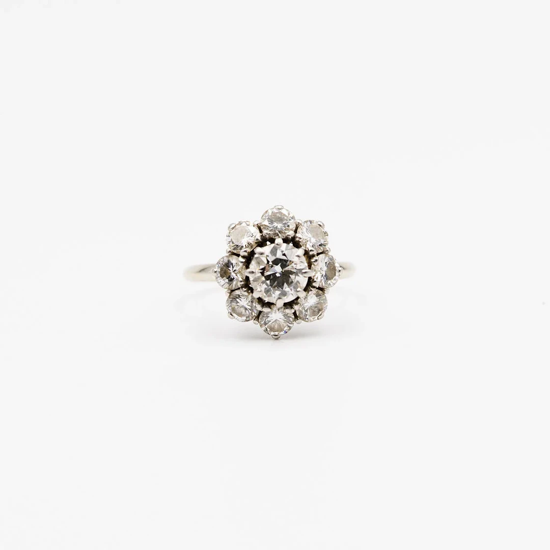 Marguerite Ring in White gold and Diamonds