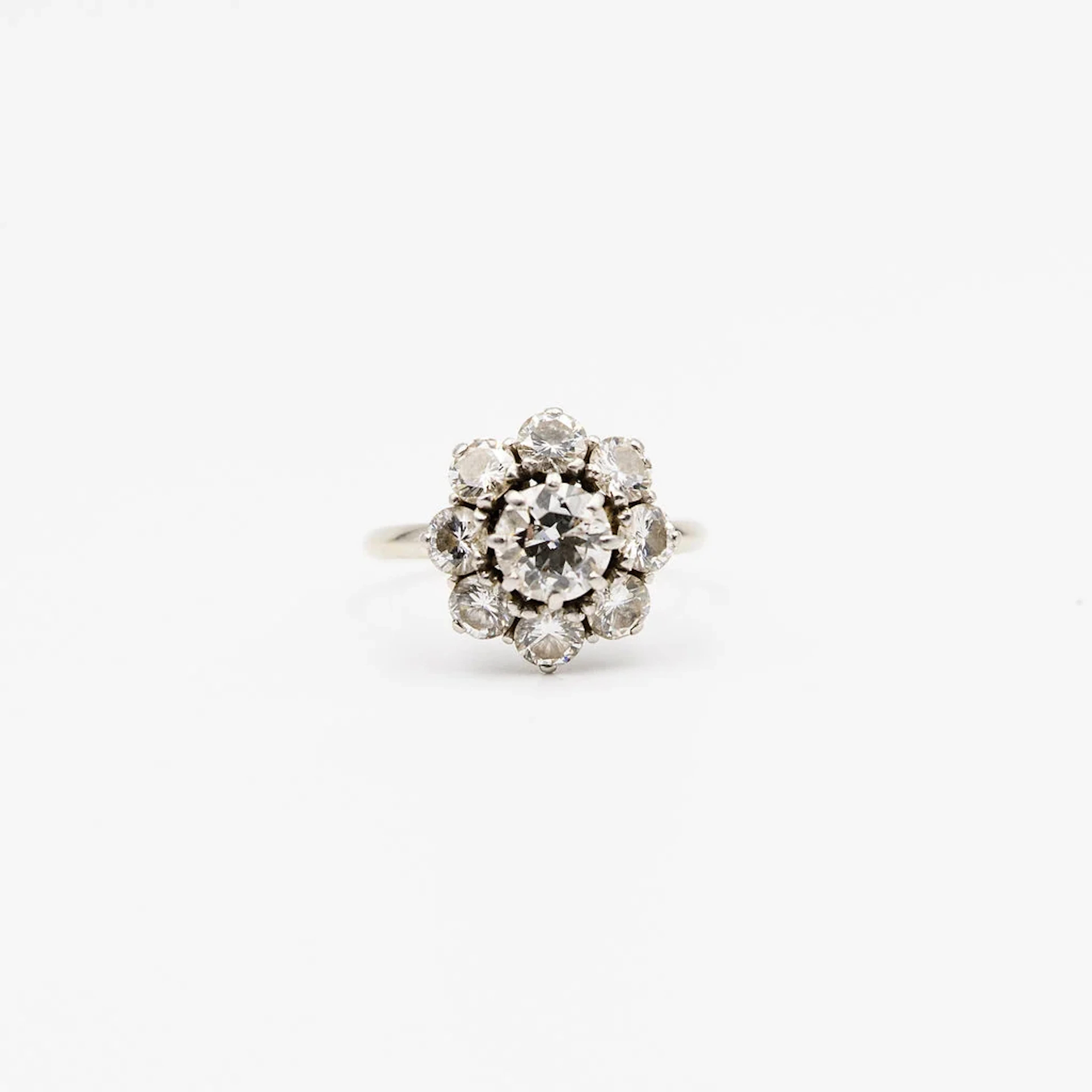 Marguerite Ring in White gold and Diamonds