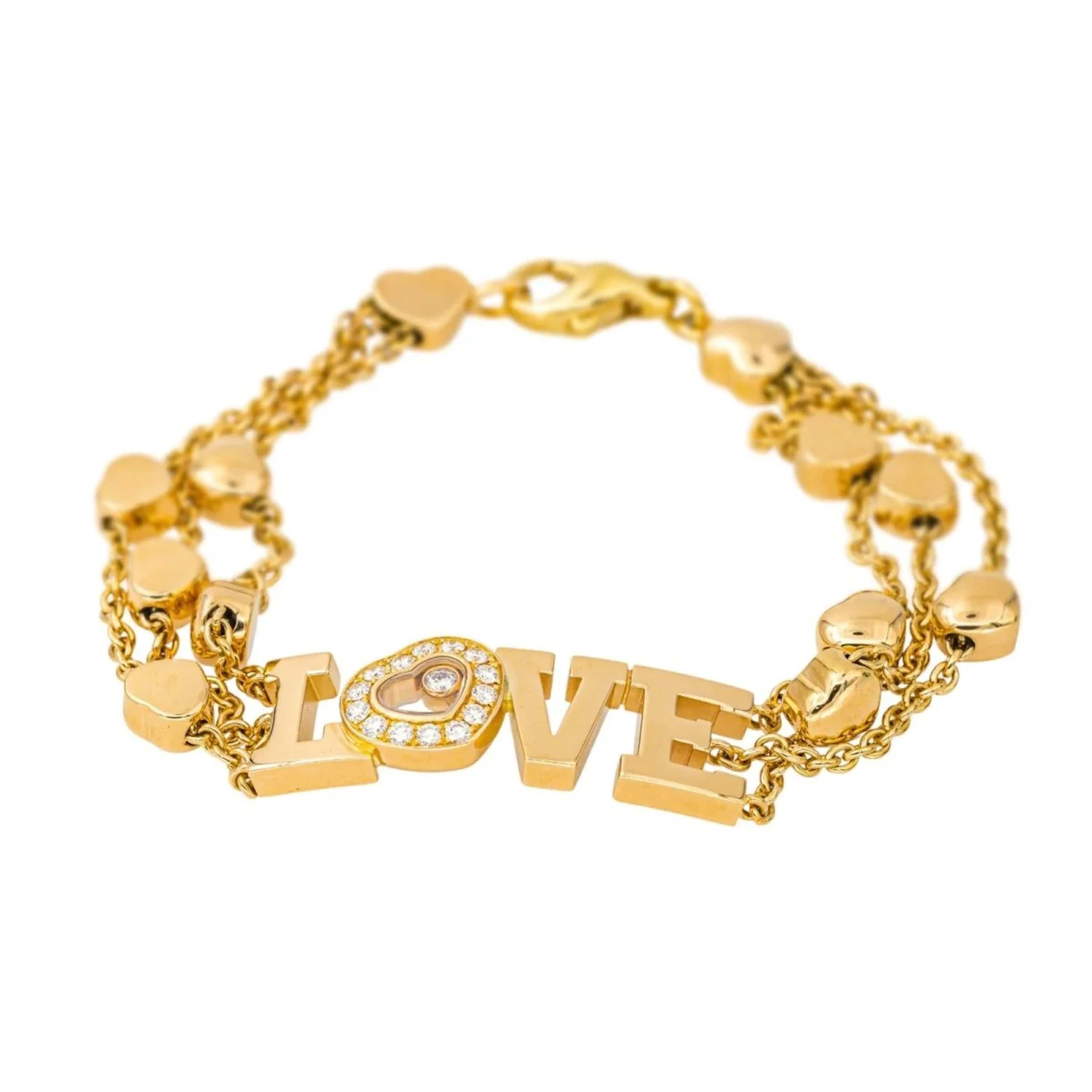 CHOPARD "Love Happy Diamonds" Link Bracelet in Yellow Gold and Diamonds