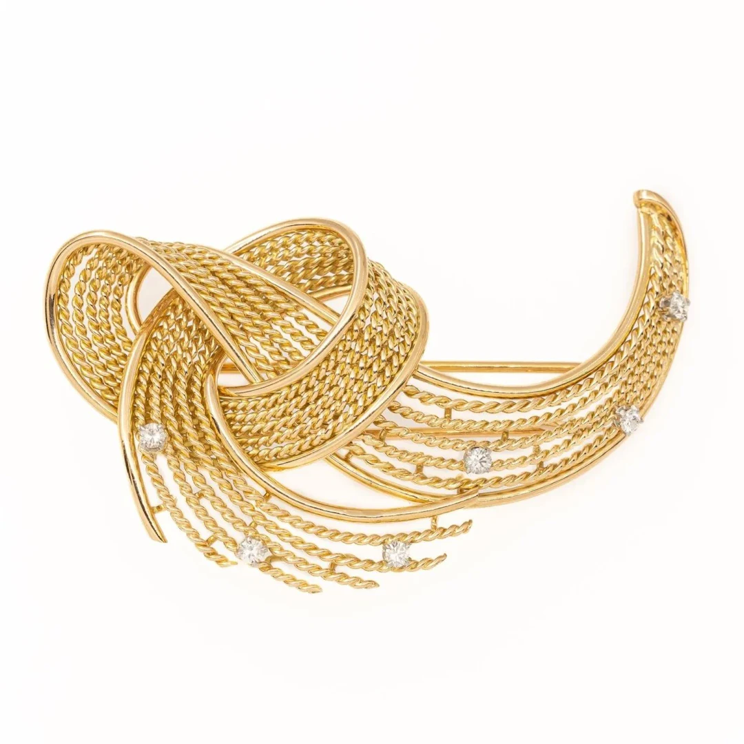 Brooch Yellow gold Diamond