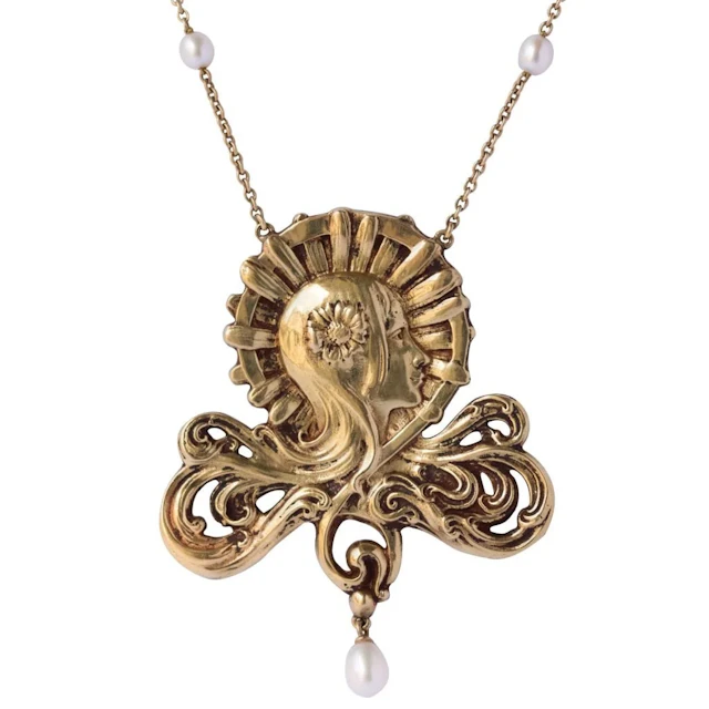 Collier Chaîne or jaune et perle