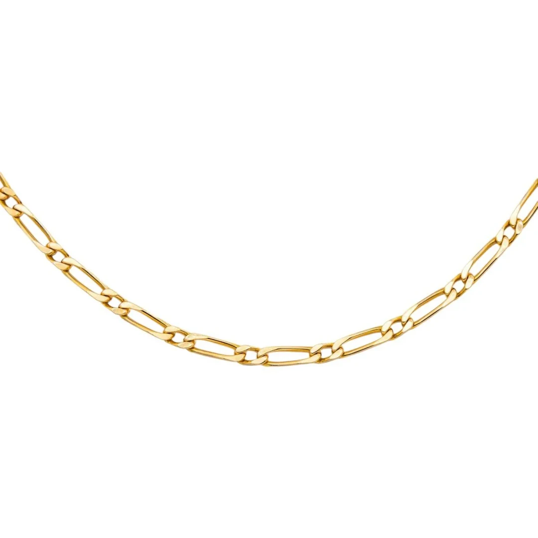 Link Necklace Figaro chain Gold Yellow
