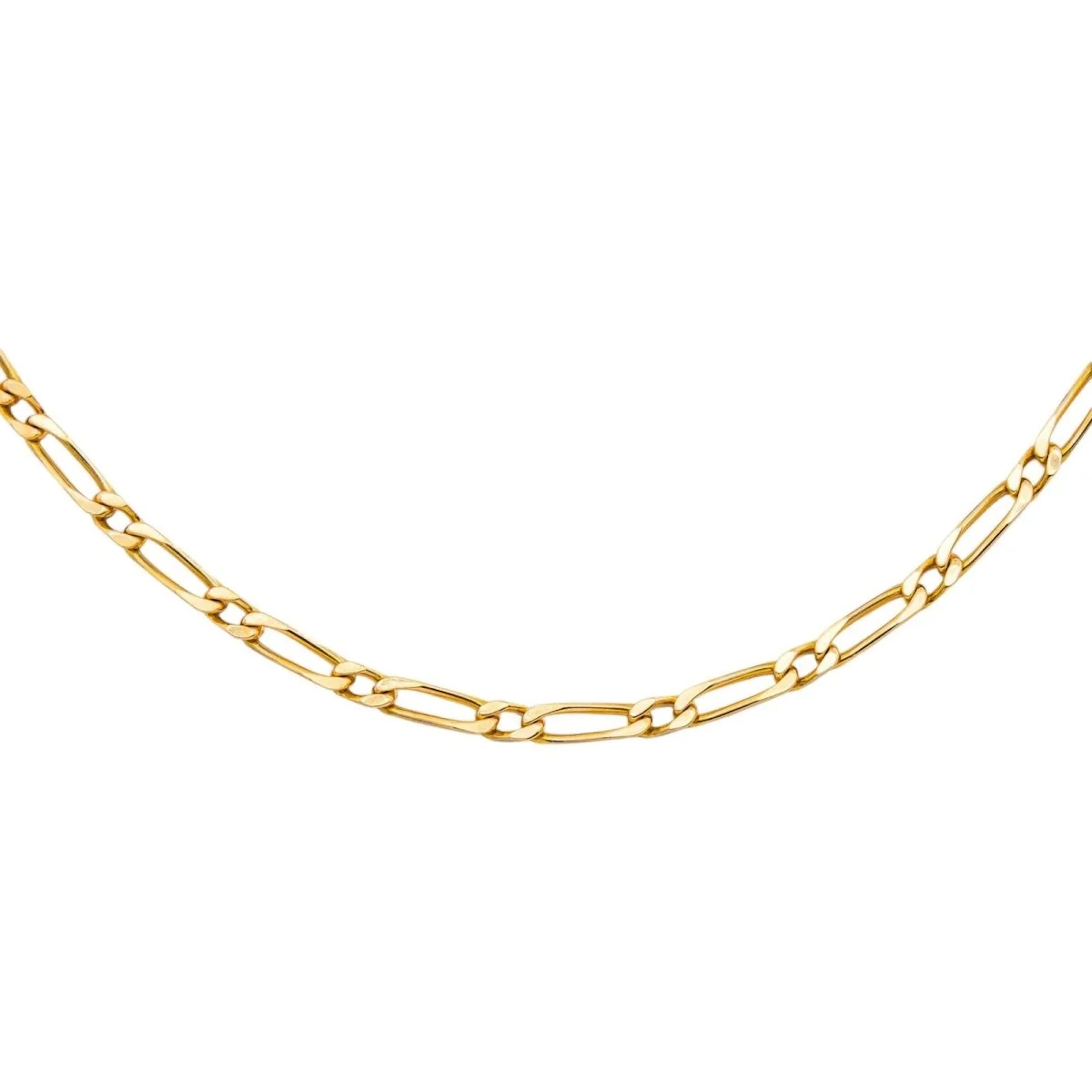 Link Necklace Figaro chain Gold Yellow
