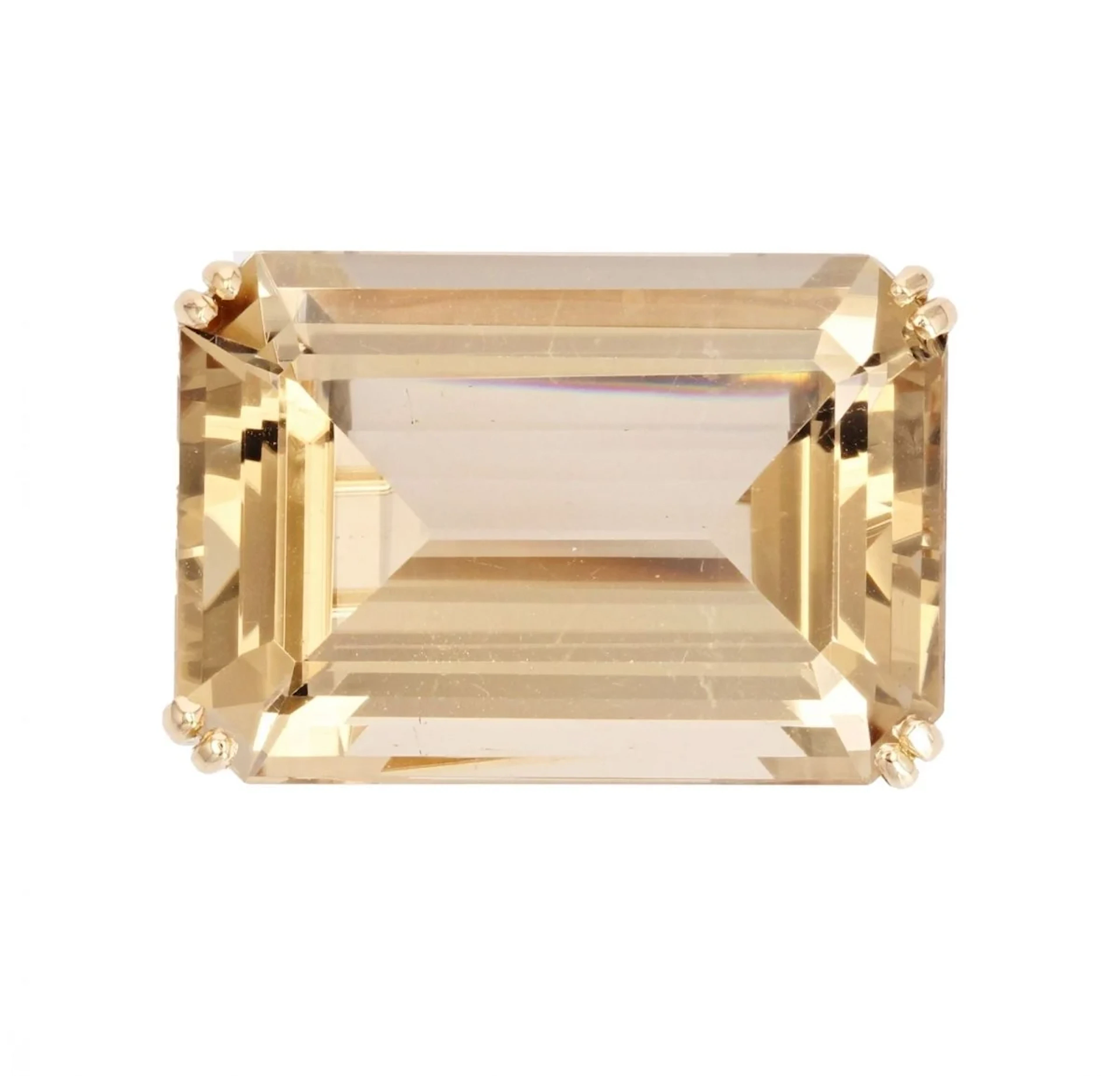 Brooch Pin in yellow gold and citrine