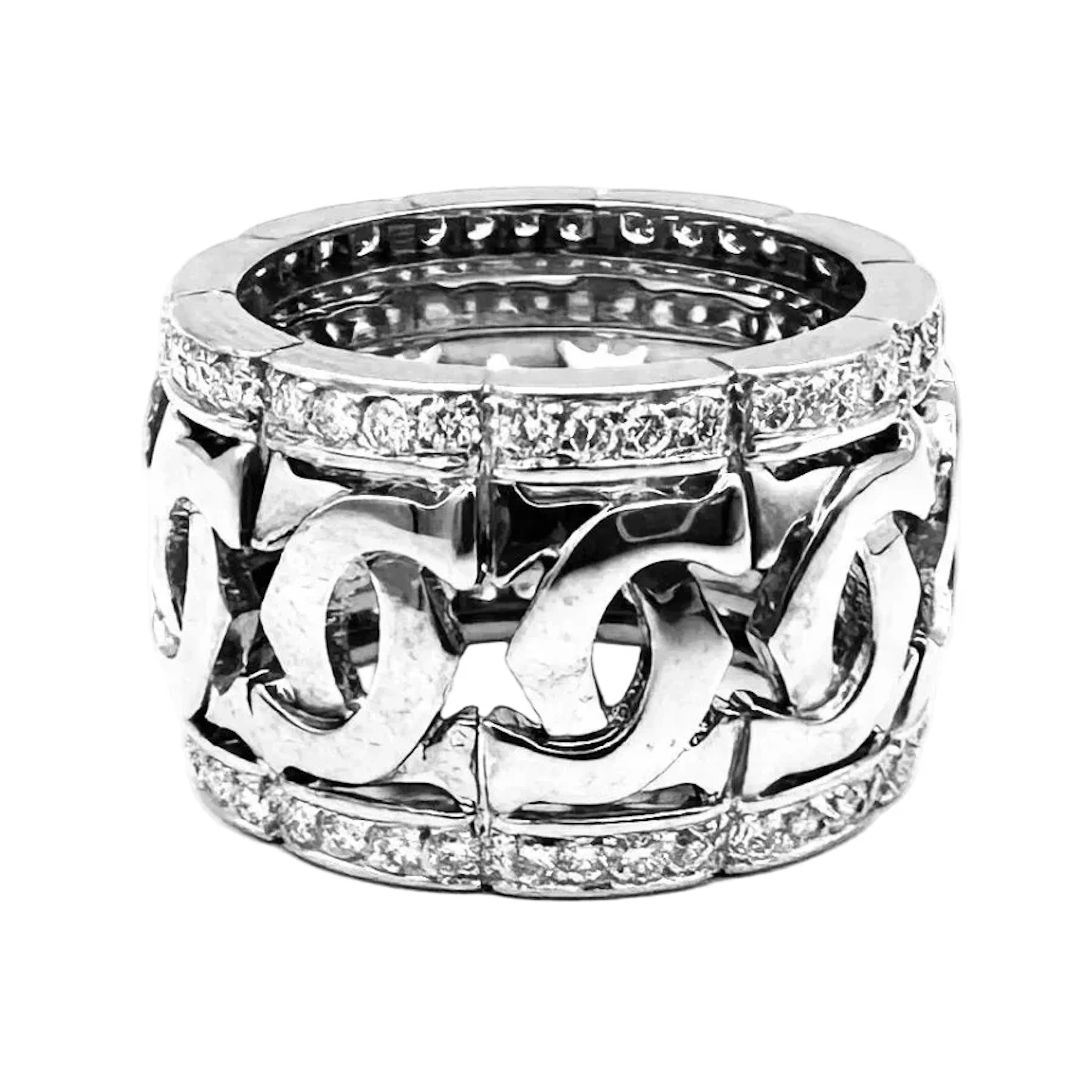 CARTIER "Entrelacés" Ring in white gold and diamonds