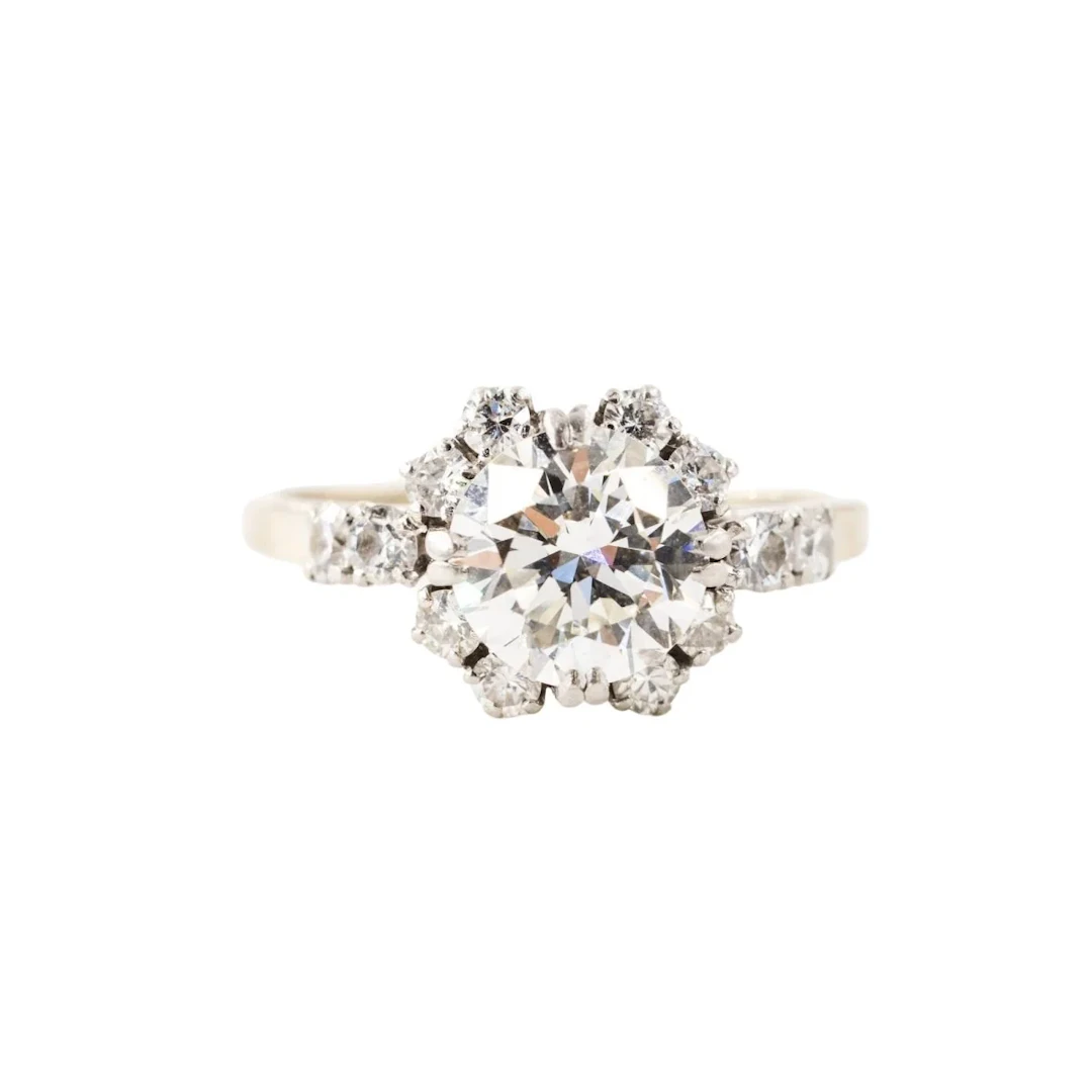 Solitaire Ring in Platinum, White Gold, and Diamonds
