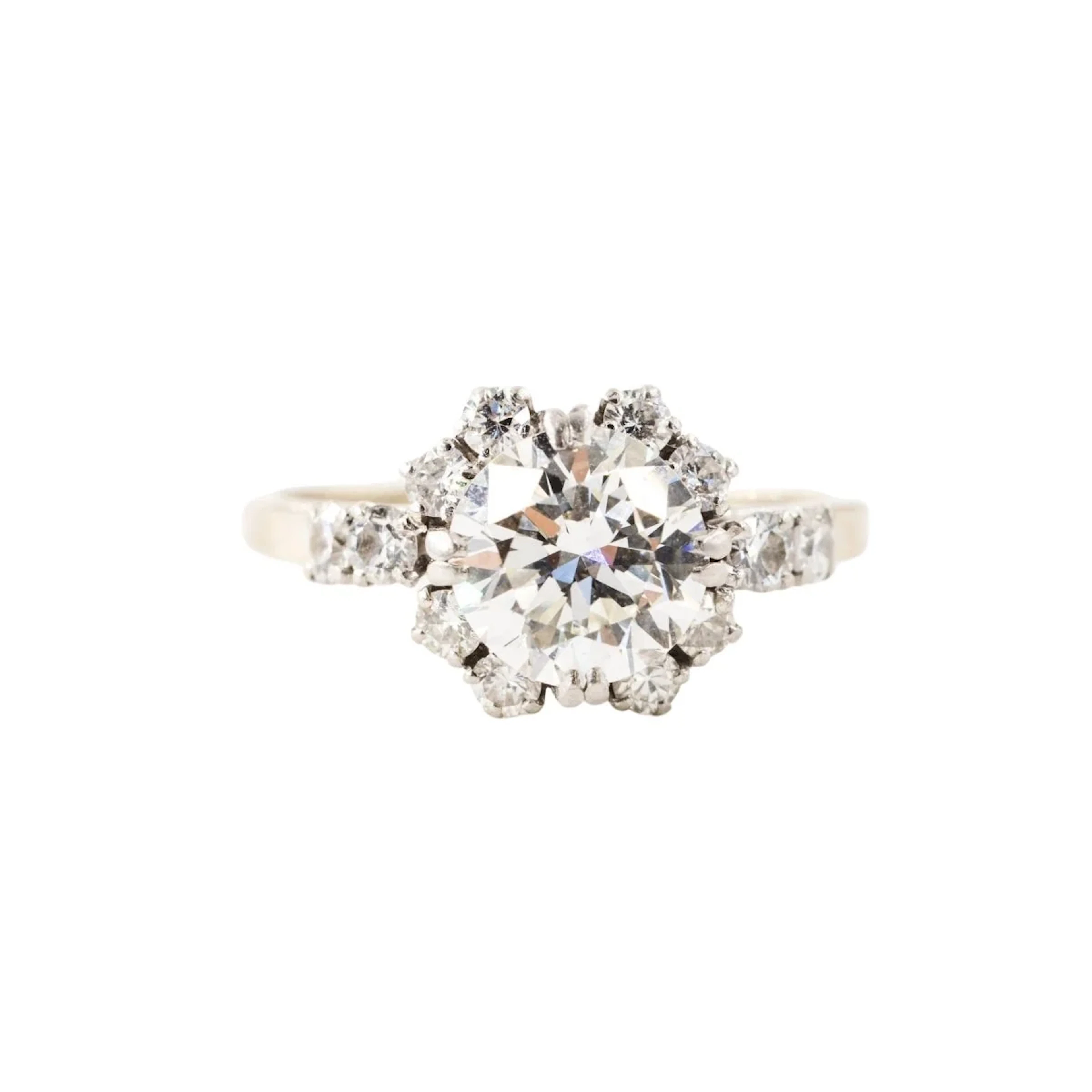Solitaire Ring in Platinum, White Gold, and Diamonds