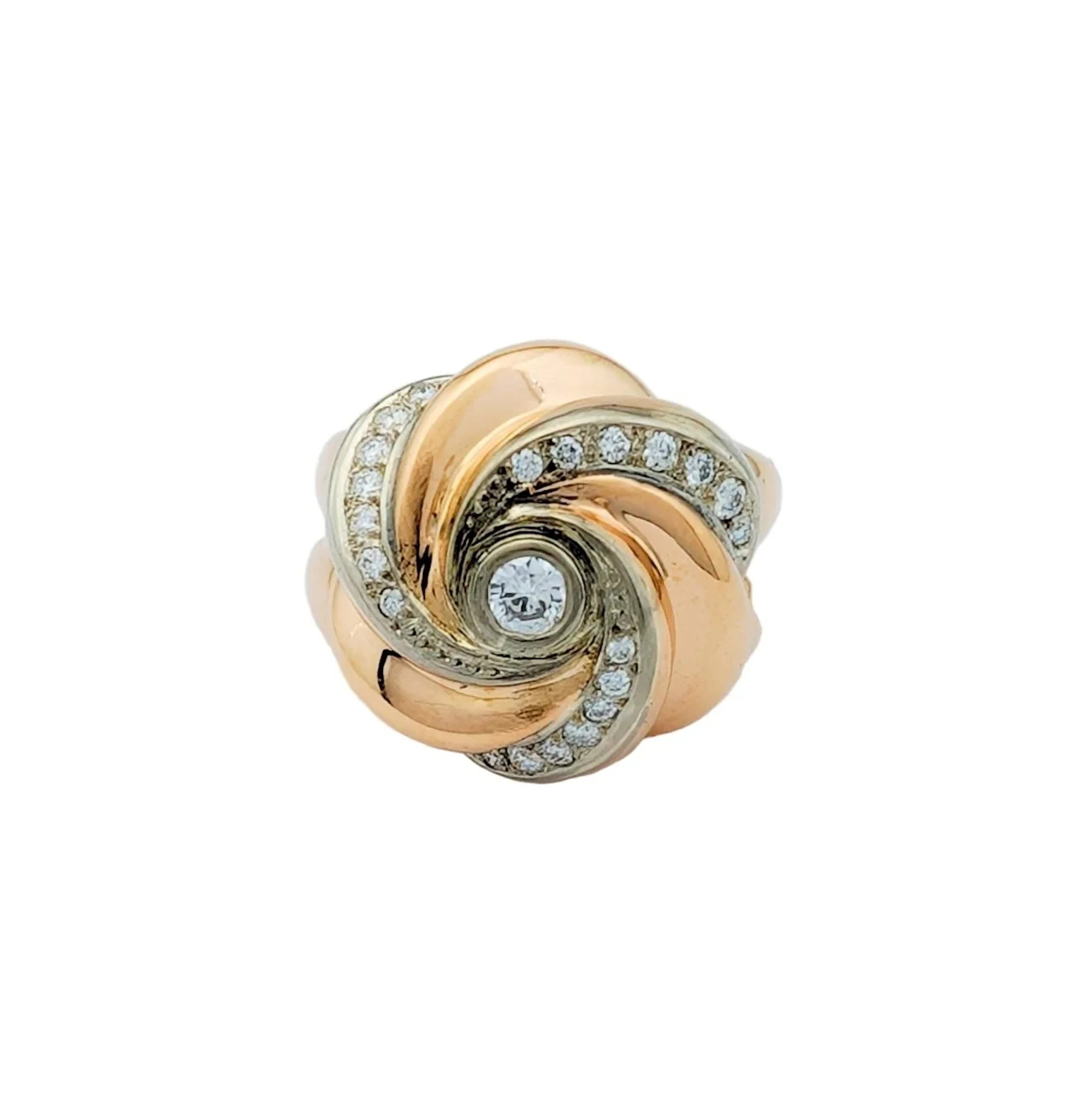Two-Tone Gold and Diamond Tourbillon Ring