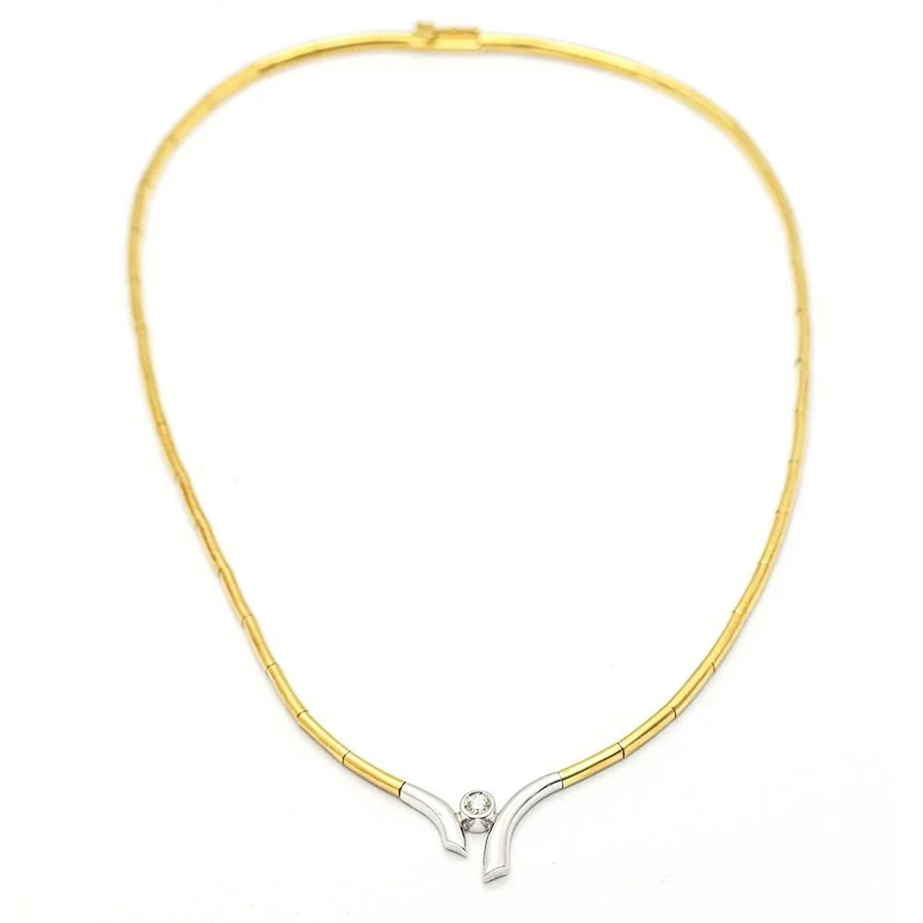 Necklace SOLITARY in two-tone gold and diamonds