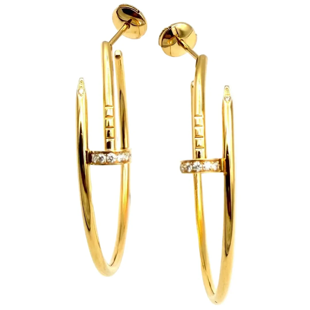 CARTIER "Juste un clou" GM Hoop earrings in rose gold and diamonds