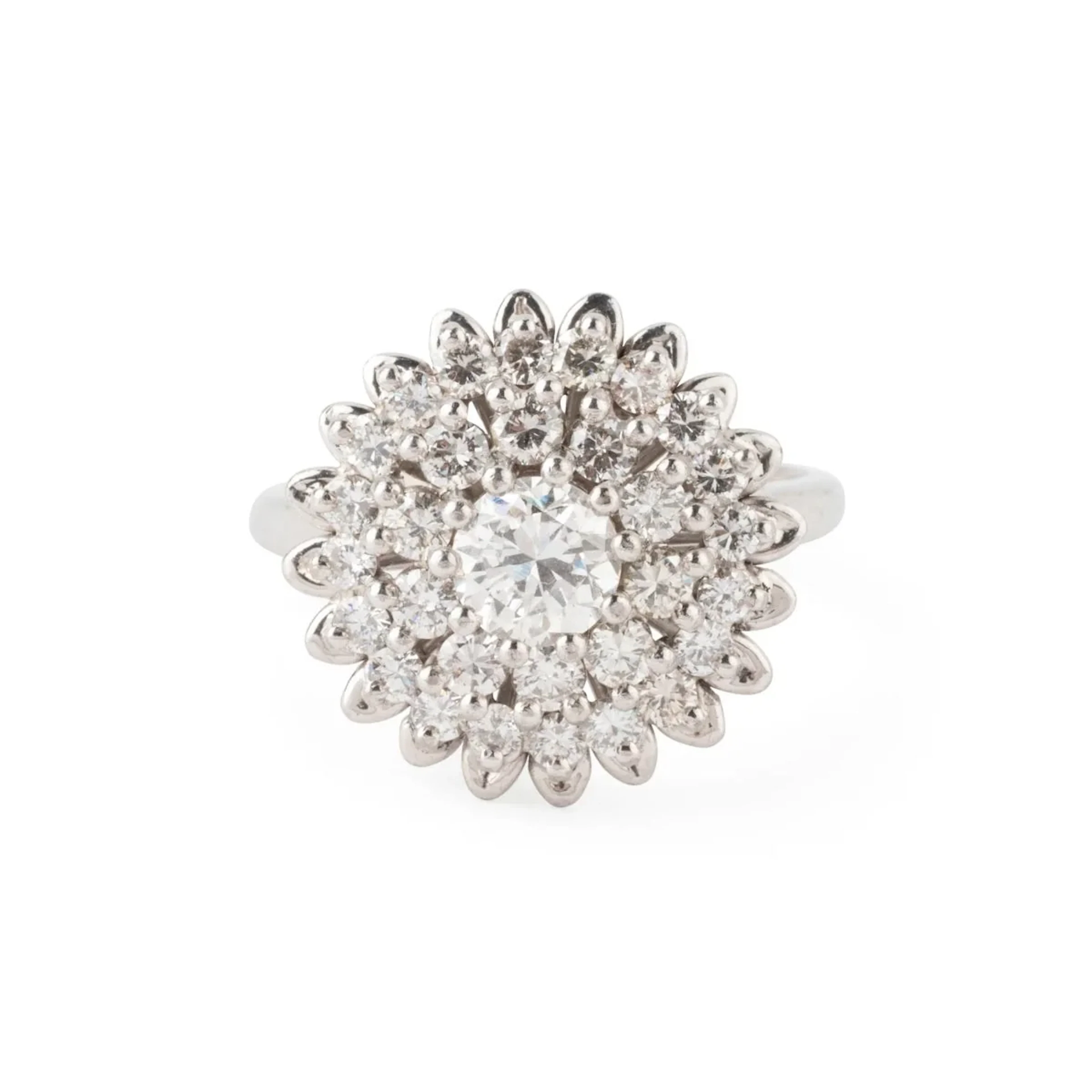 Marguerite ring in white gold and diamonds